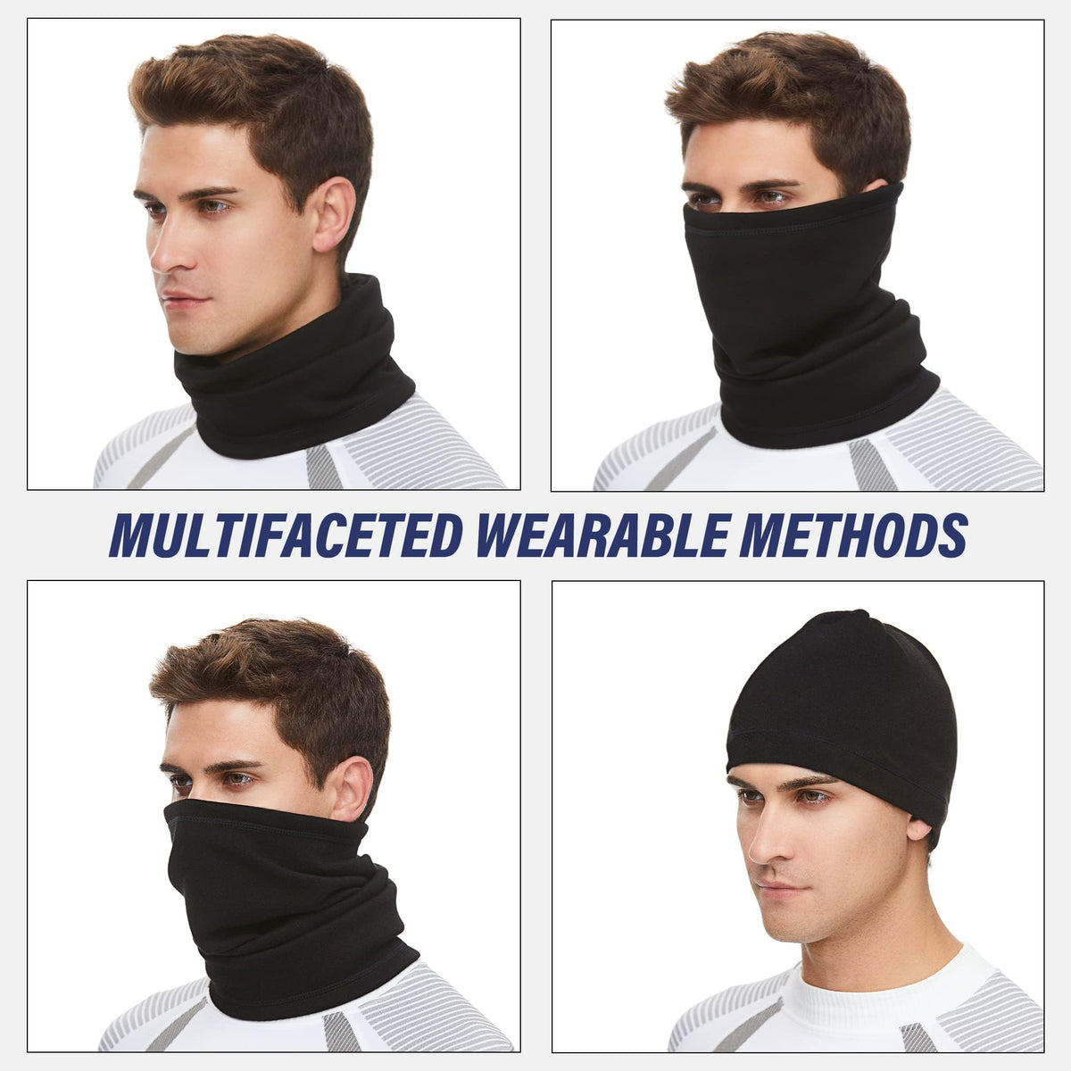 KASTWAVE Winter Neck Gaiter Ski Scarf Windproof Mask Soft Face Cover Mask Multifunctional Neck Cover Used as Hat or Scarf Suitable for Skiing Motorcycle, One Size