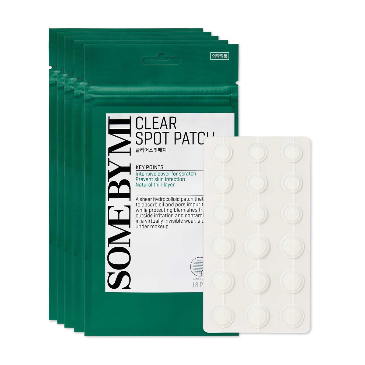 SOME BY MI 30 Days Miracle Clear Spot Patch - Pack of 1, 18 Counts, 2 Size(10mm 9Counts, 12mm 9Counts) - Invisible Hydrocolloid Skin Trouble and Pimple Patch with No Irritation - Korean Skin Care