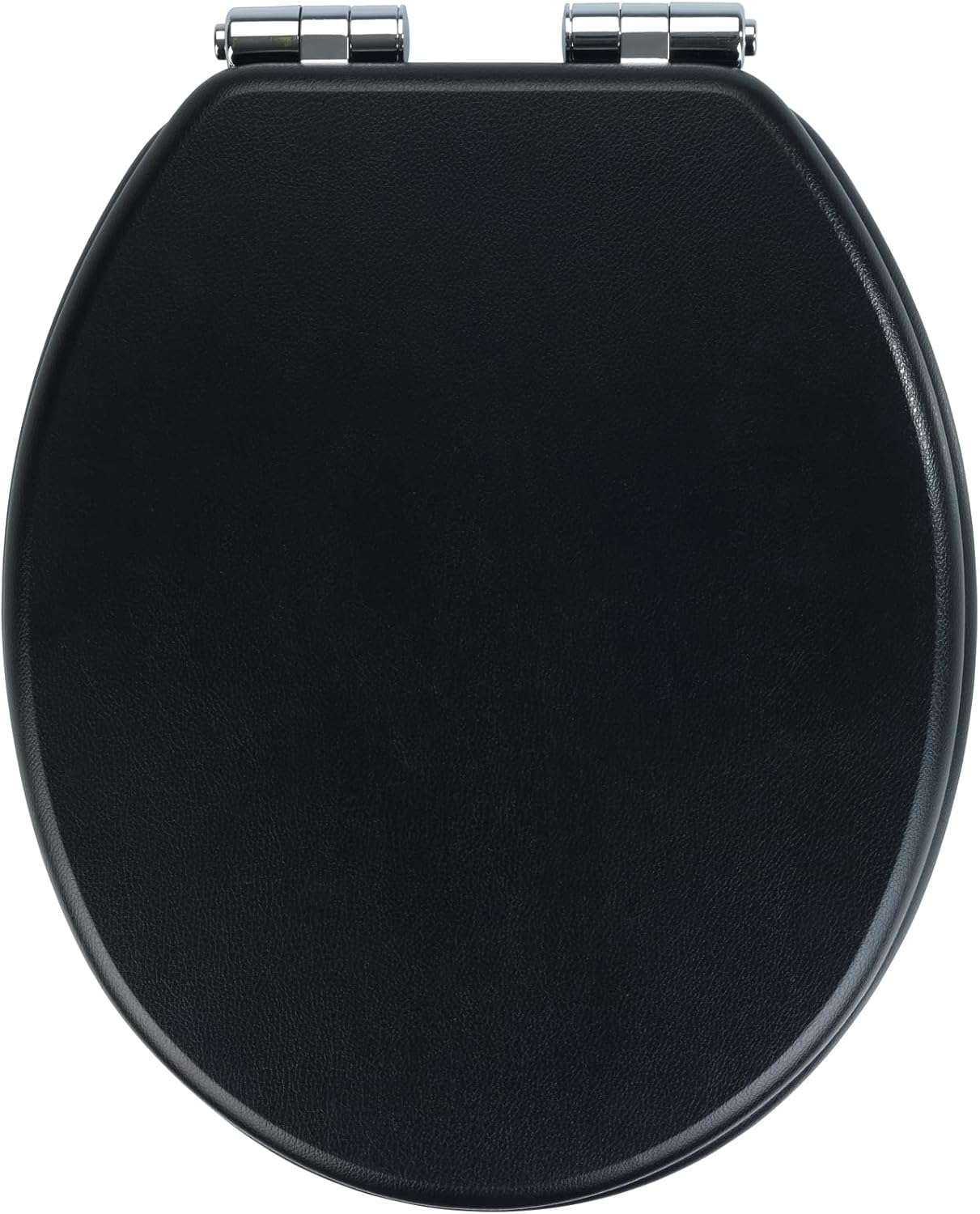 Black Toilet Seat in Leather look with Soft-Close Mechanism By Wenko.de
