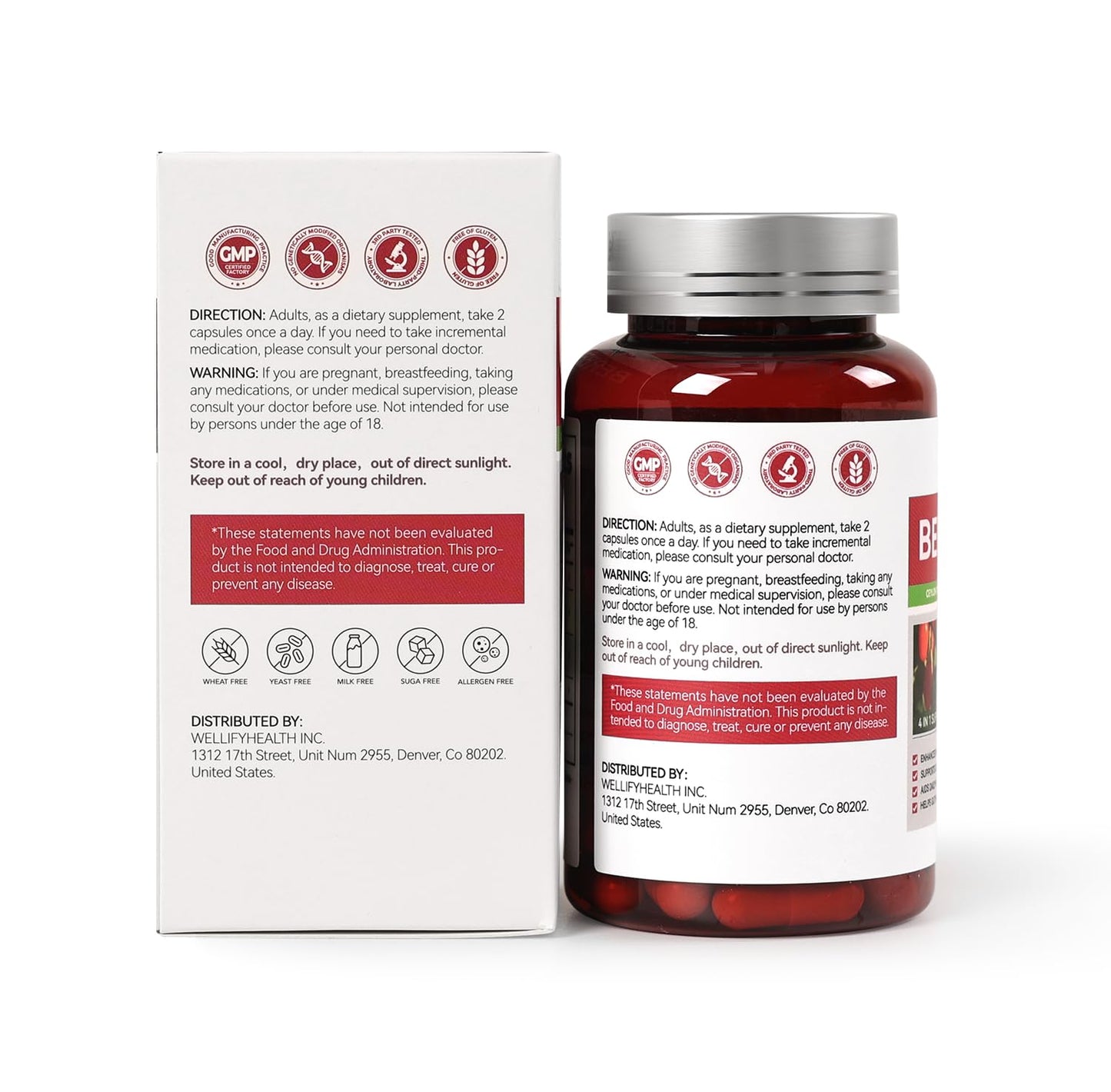 HiWell Berberine with Ceylon Cinnamon | Support Blood Sugar, Cholesterol Health & Immune* | Gluten-Free, Non-GMO & Vegan Berberine Supplement | 60 Capsules - Medaid International
