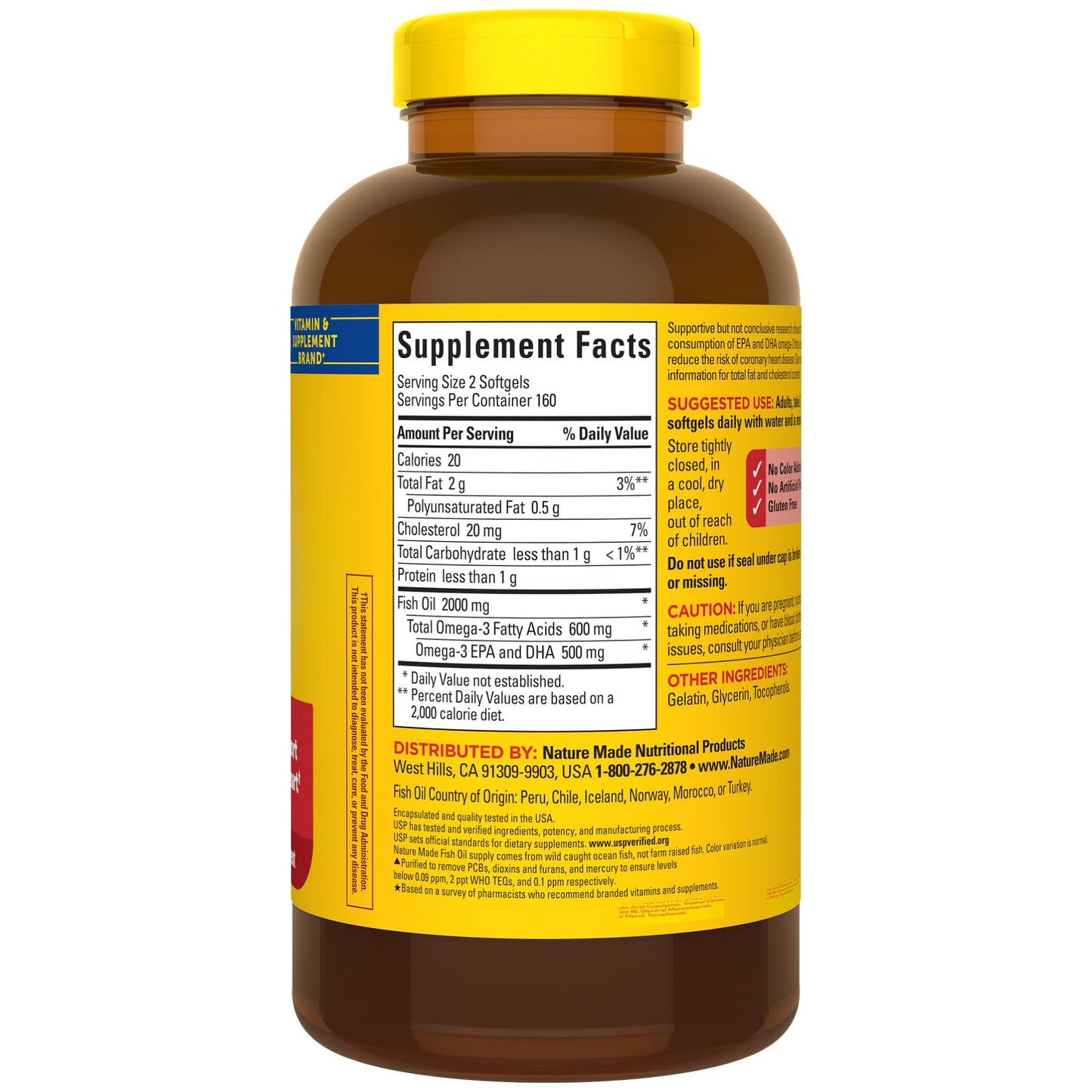 Nature Made Fish Oil Omega 3 Supplements, 1000mg Softgels, Omega 3 Fish Oil for Healthy Heart Support, 320 Softgels, 160 Day Supply - Medaid International