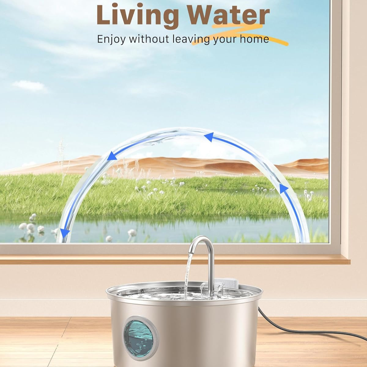 Stainless steel water fountain 3.2 L