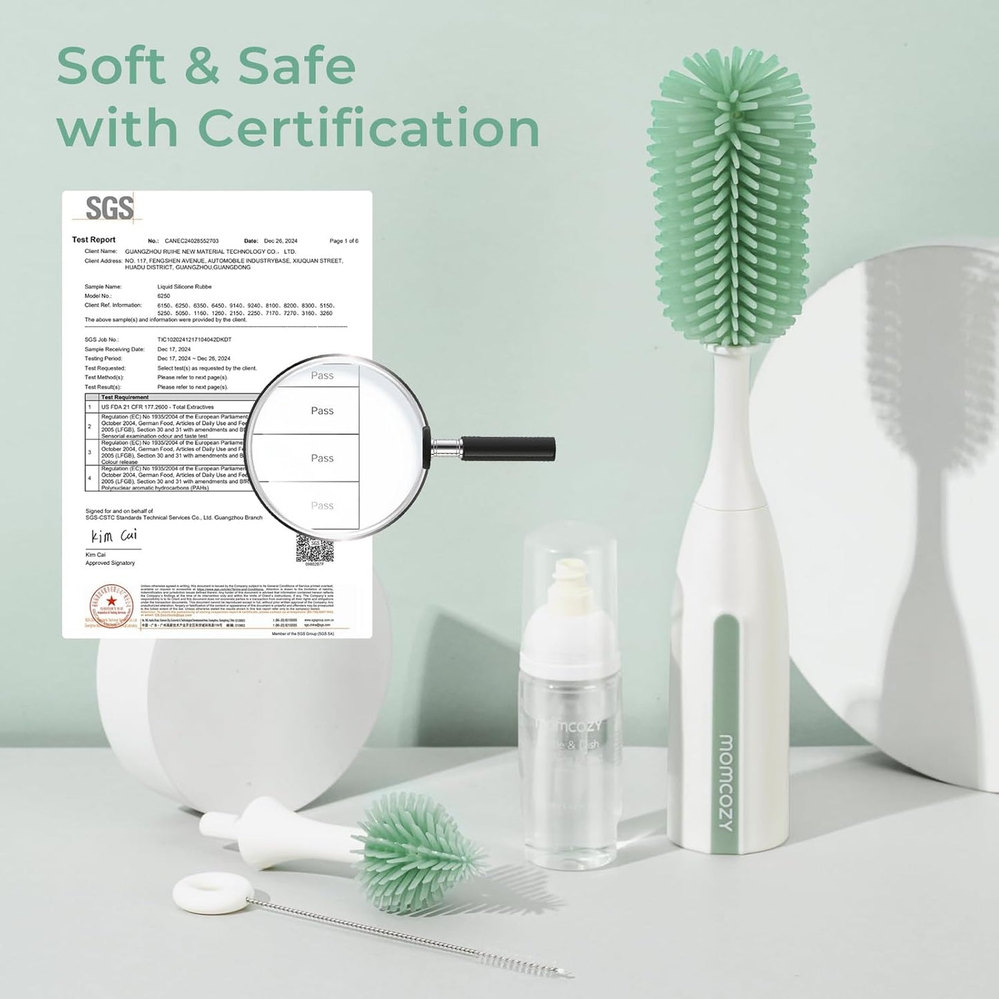 Momcozy Innovative Push-Press Design Bottle Brush Kit