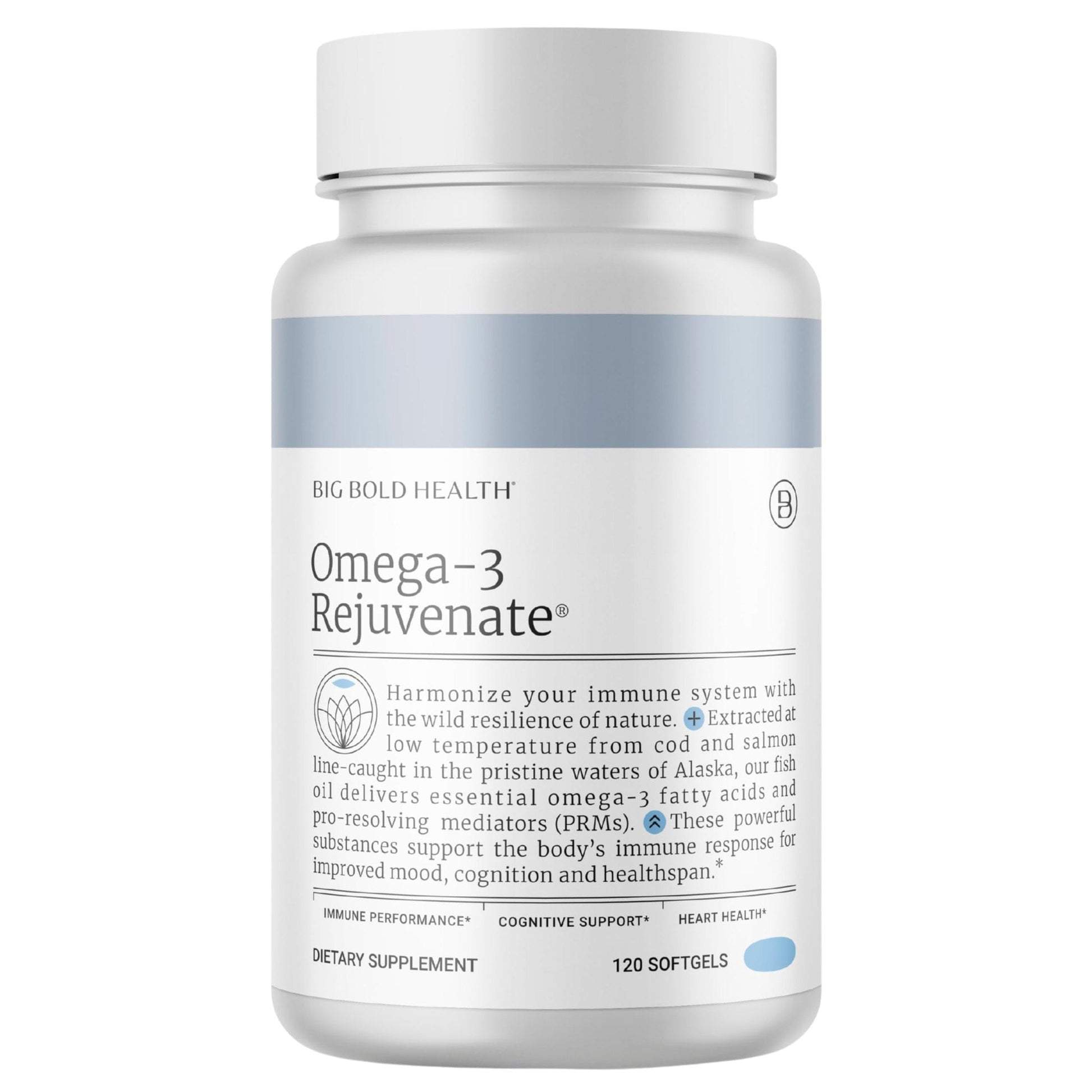 BIG BOLD HEALTH Omega-3 Rejuvenate Wild Alaskan Fish Oil Supplement with PRMs ⎹ EPA, DHA, & DPA Fatty Acids ⎹ Vitamins A and D to Support Immune Balance & Brain Wellness (120 Softgels) - Medaid International