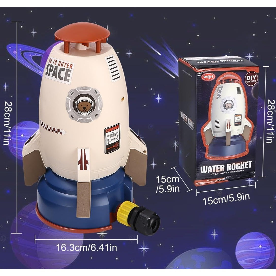Rocket Water Sprinkler + 3M Hose