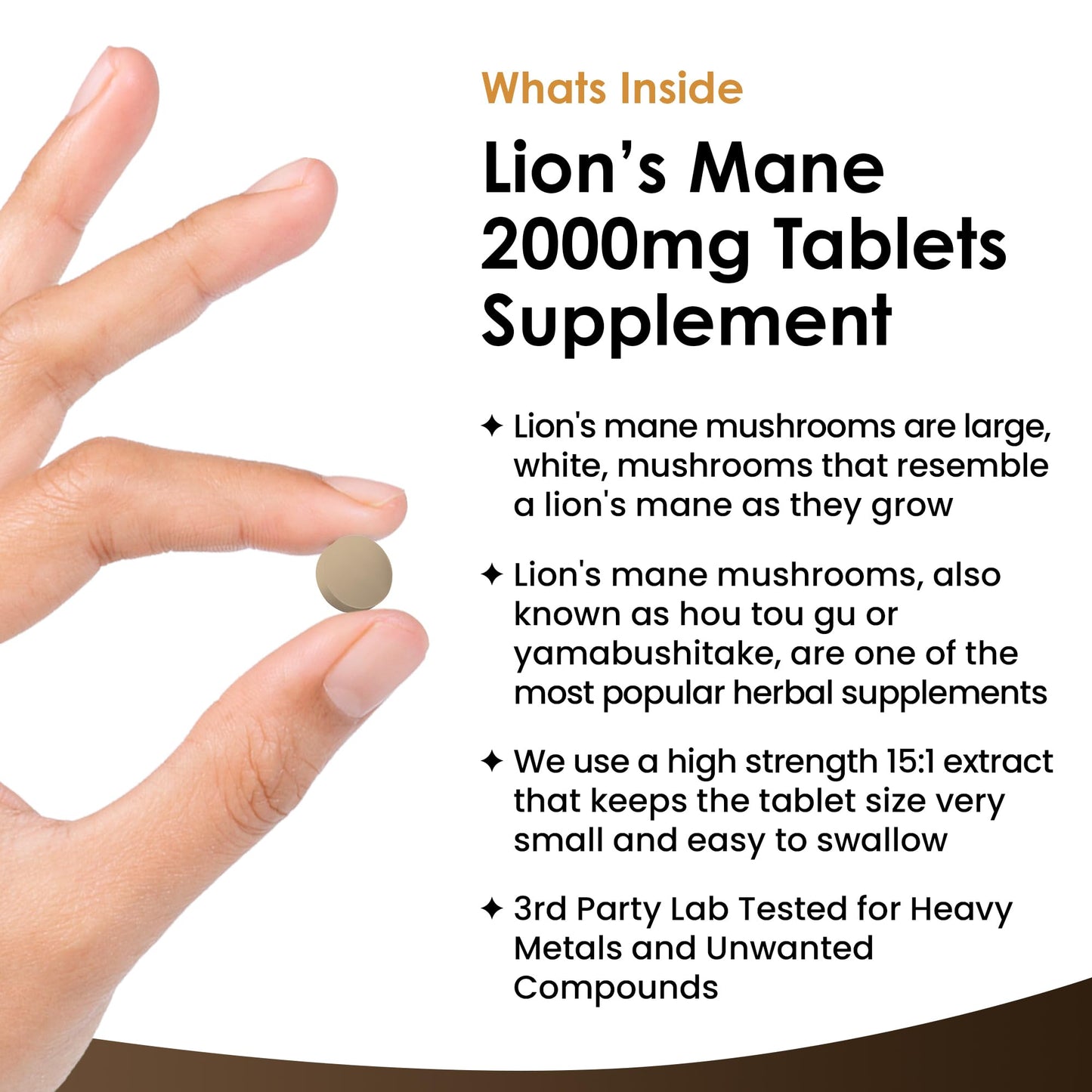 New Leaf Products Lions Mane Mushroom Extract Supplement 2000mg - 180 High Strength Vegan Tablets with Black Pepper - (Not Powder or Capsules) Made in The UK - Medaid International