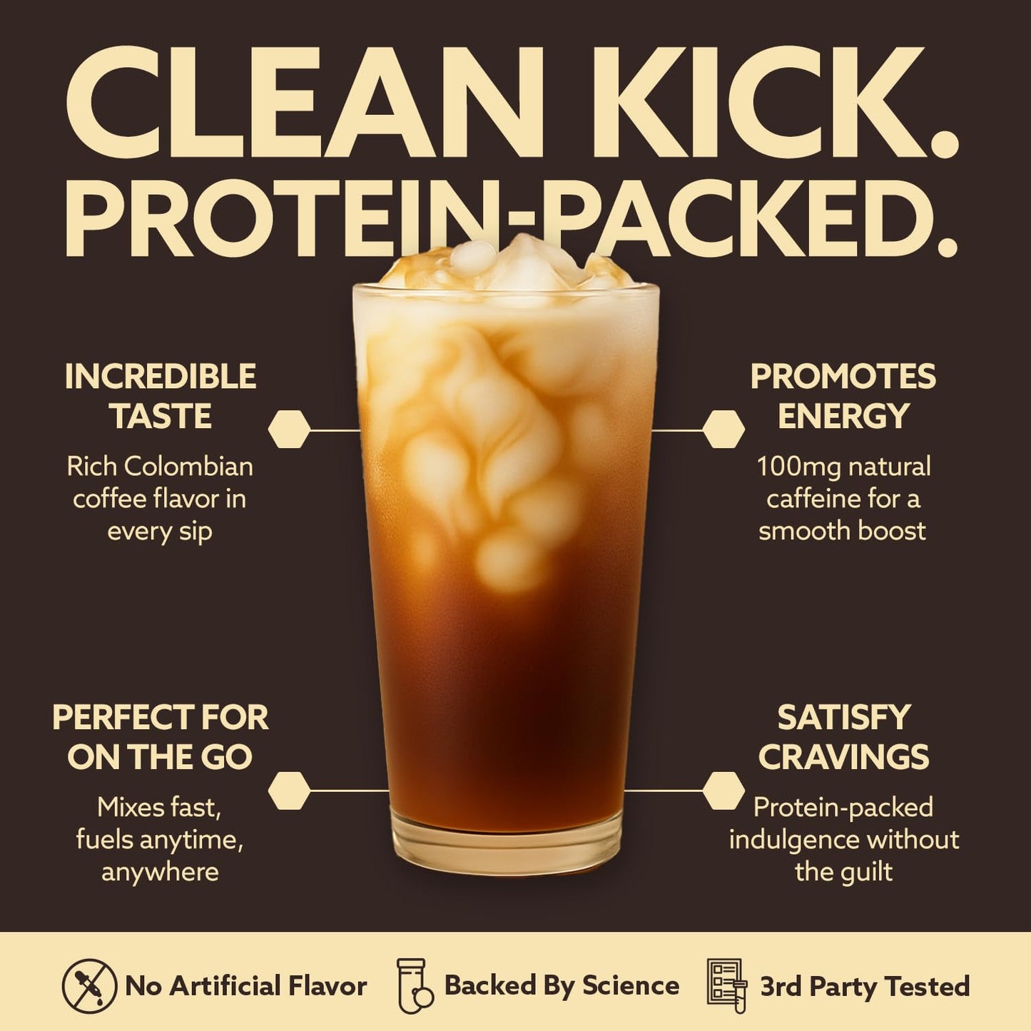 INVIGOR8 High Protein Coffee Powder 25 Grams Whey Isolate100mg Natural Green Tea Caffeine | 0 Added Sugar Keto Gluten Free 99.9% Lactose Free | Hot or Iced15 Serving 15 Servings (17 OZ, Original) - Medaid International