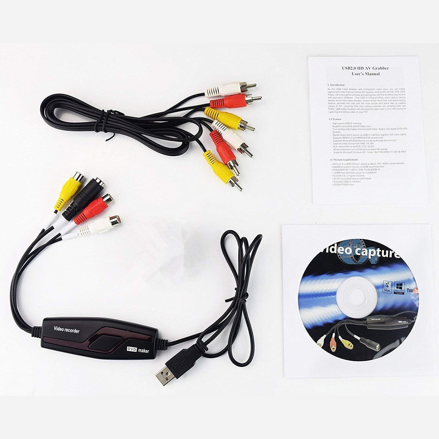 Video Capture Converter / VHS To DVD / Capture Analog Video To Digital For Mac And Windows 10 PC - Medaid International