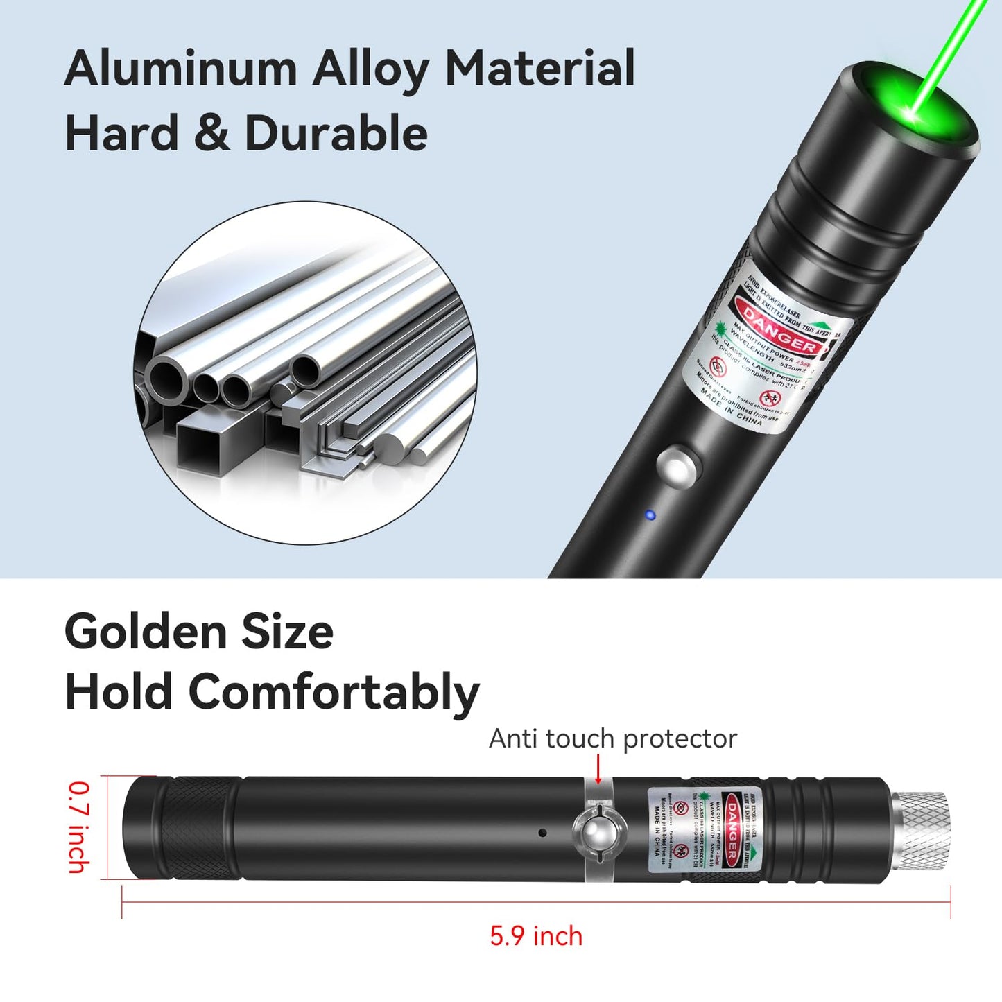 MIPREZT [Professional] Rechargeable Green Laser Pointer High Power Green Beam Laser Light Long Distance Range for TV/LED/LCD Screens Tactical Flashlights Presentation Office/Outdoors/Astronomic [001] - Medaid International