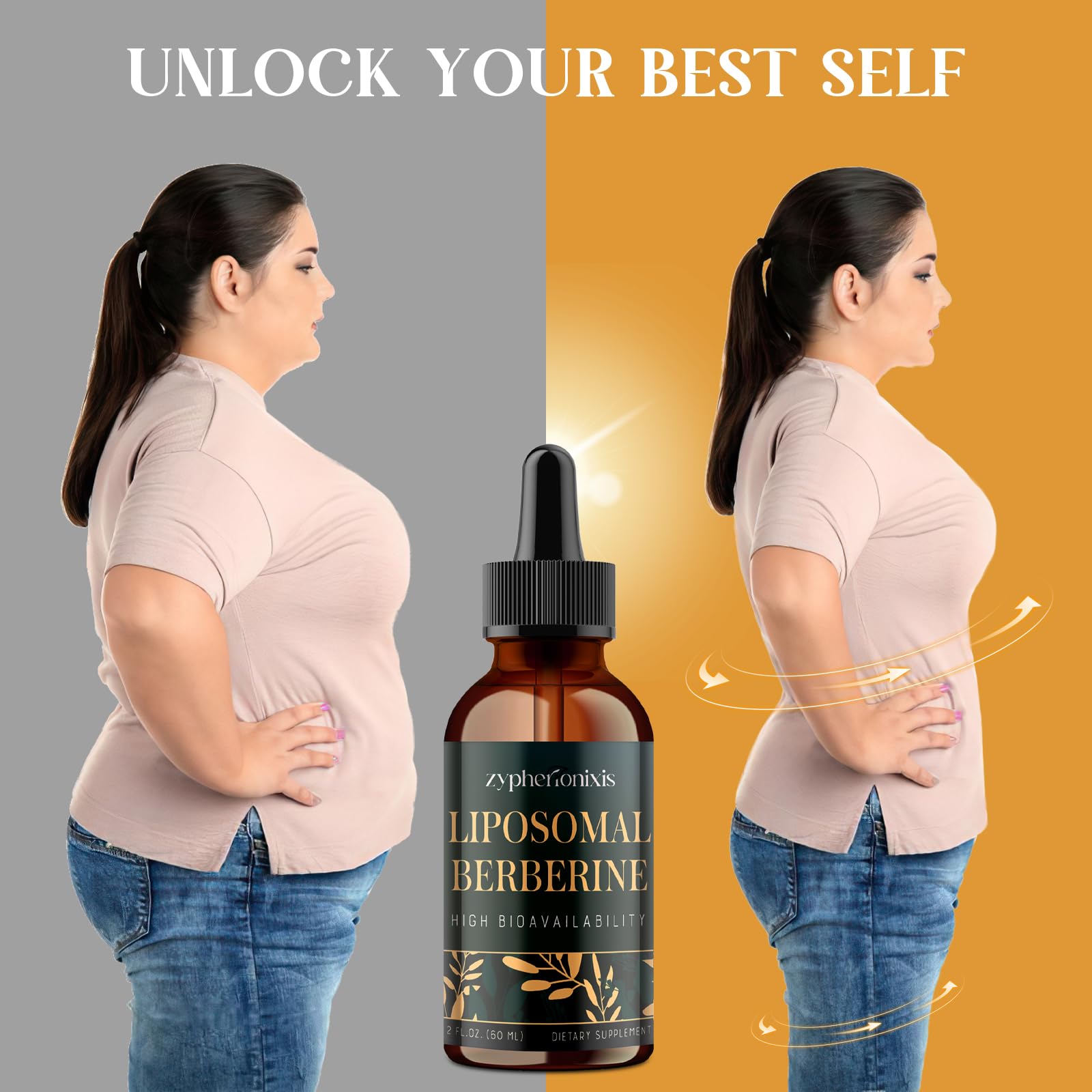 Zypherionixis Liposomal Berberine HCL Supplement Liquid 3000mg - High Absorption Berberine Drops with Ceylon Cinnamon - 12-in-1 Formula AMPK Activator, Sugar Free - 4 fl oz - Medaid International