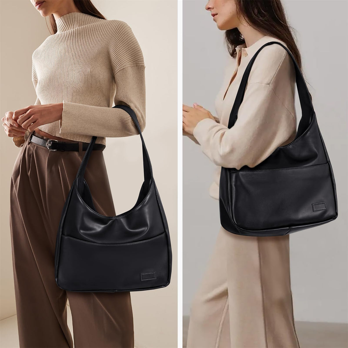 TERRIFI Faux Leather Tote Bag for Women - Elegant Shoulder Bag, Ideal for College, Work, Leather Handbag, Stylish Purse