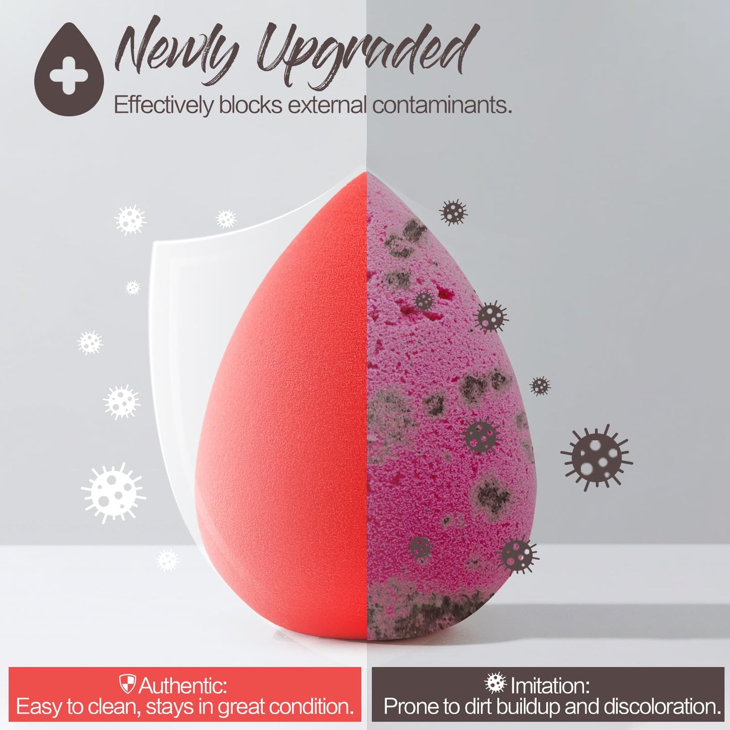 BEAKEY Makeup Sponge Set 5 Pack Micro Porous Low Absorption Soft Latex Free Foundation Beauty Sponges & Blenders for Powder Cream, Stocking Stuffers for Women - Medaid International