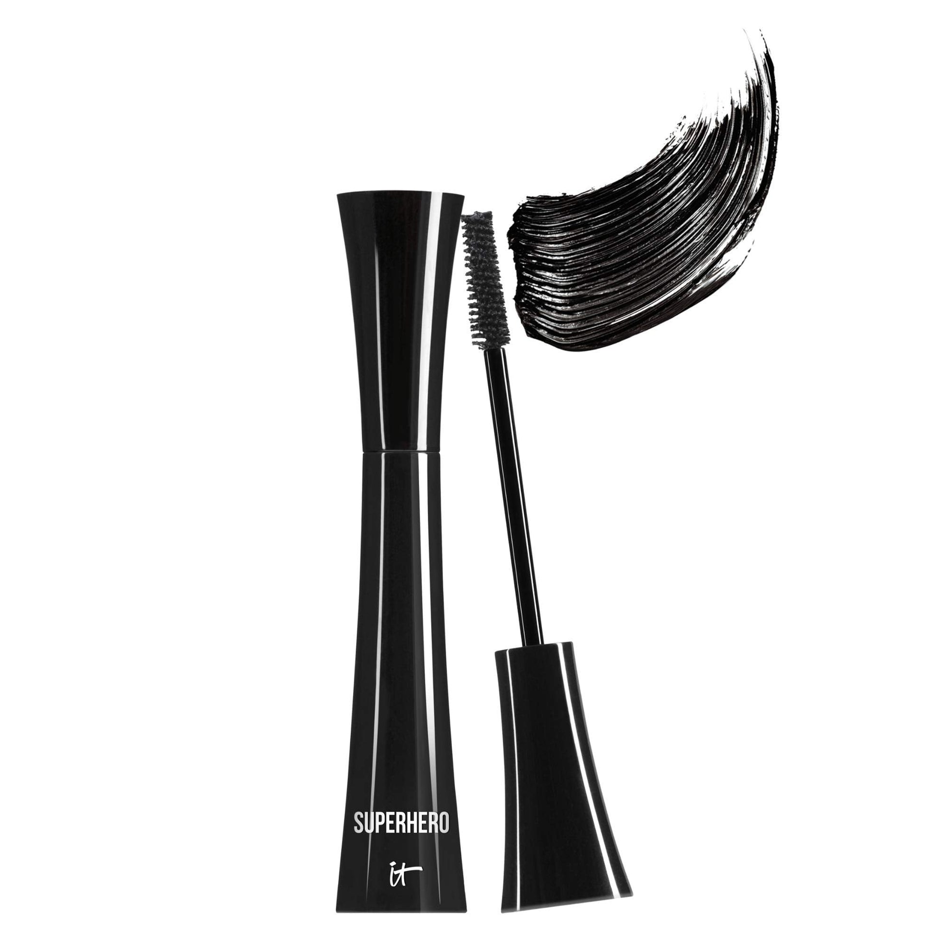 IT Cosmetics Superhero Mascara – Volumizing & Lengthening Black Mascara, Buildable Lash Volume, Collagen, Biotin, Peptides, Lifting & Curling Formula, Super Black Pigment - 0.3 fl oz - Medaid International
