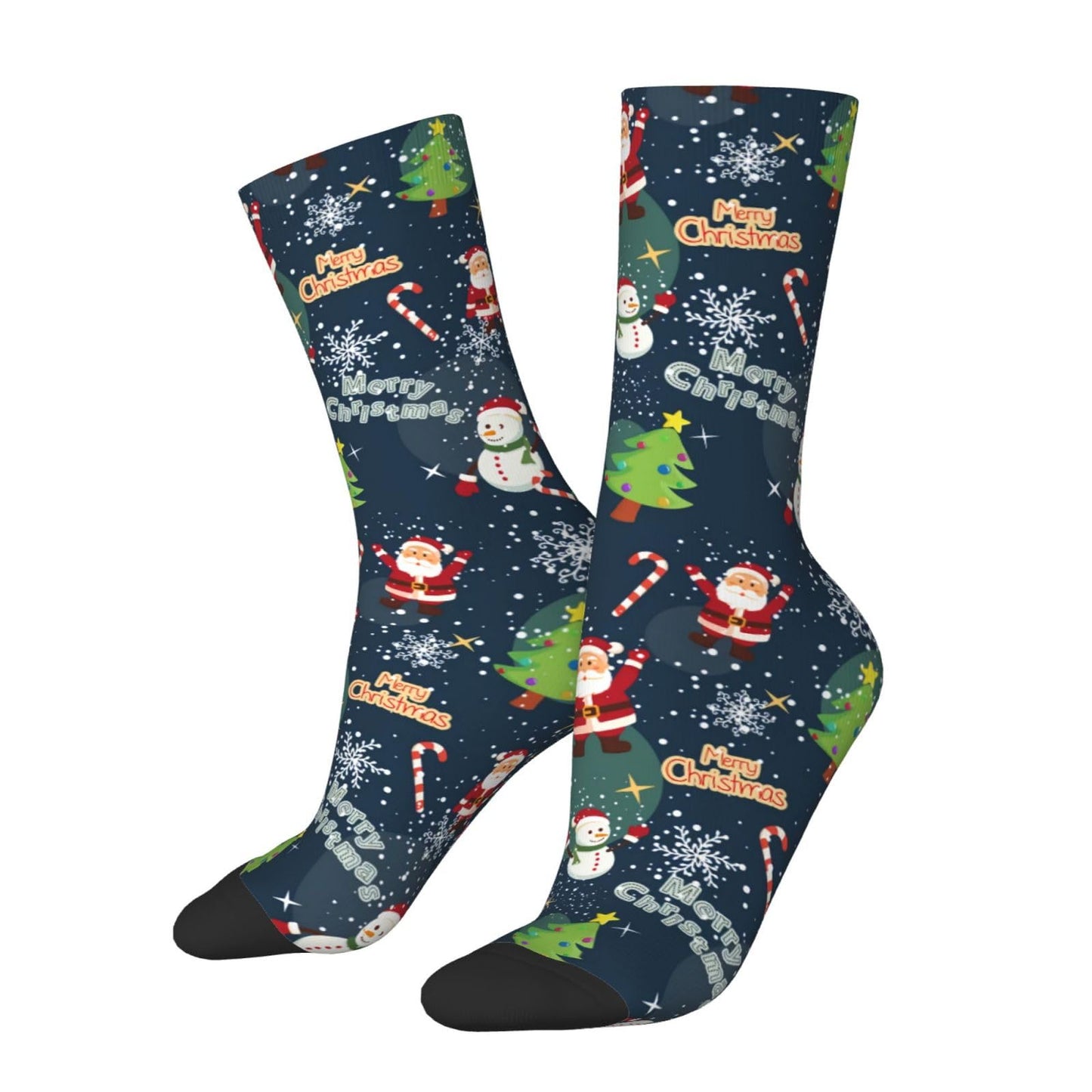 ASYG Christmas Red Snowflakes Socks Xmas Holiday Socks Funny Stockings Socks Gifts New Years Novelty Dress Crew Socks - Medaid International