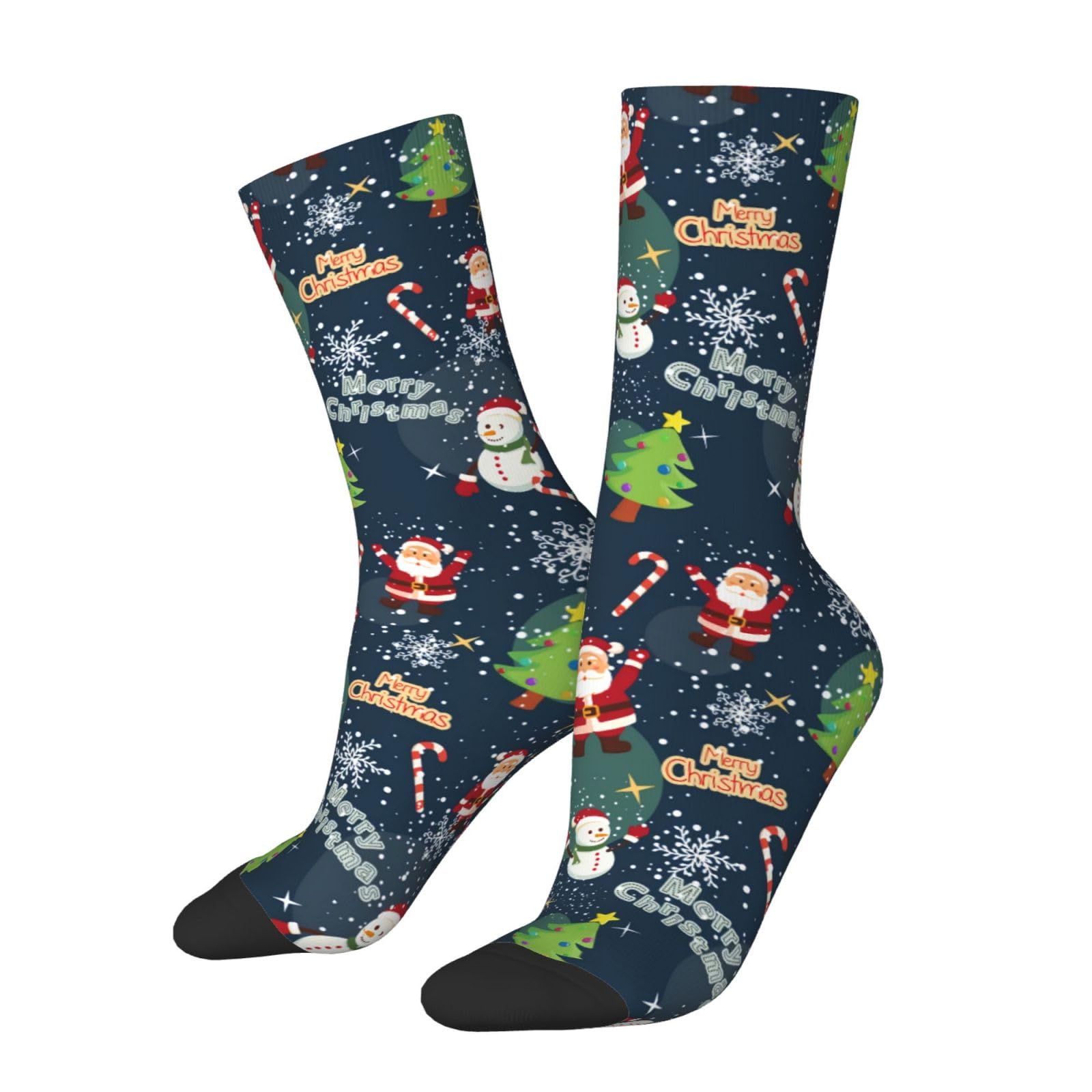 ASYG Christmas Red Snowflakes Socks Xmas Holiday Socks Funny Stockings Socks Gifts New Years Novelty Dress Crew Socks - Medaid International