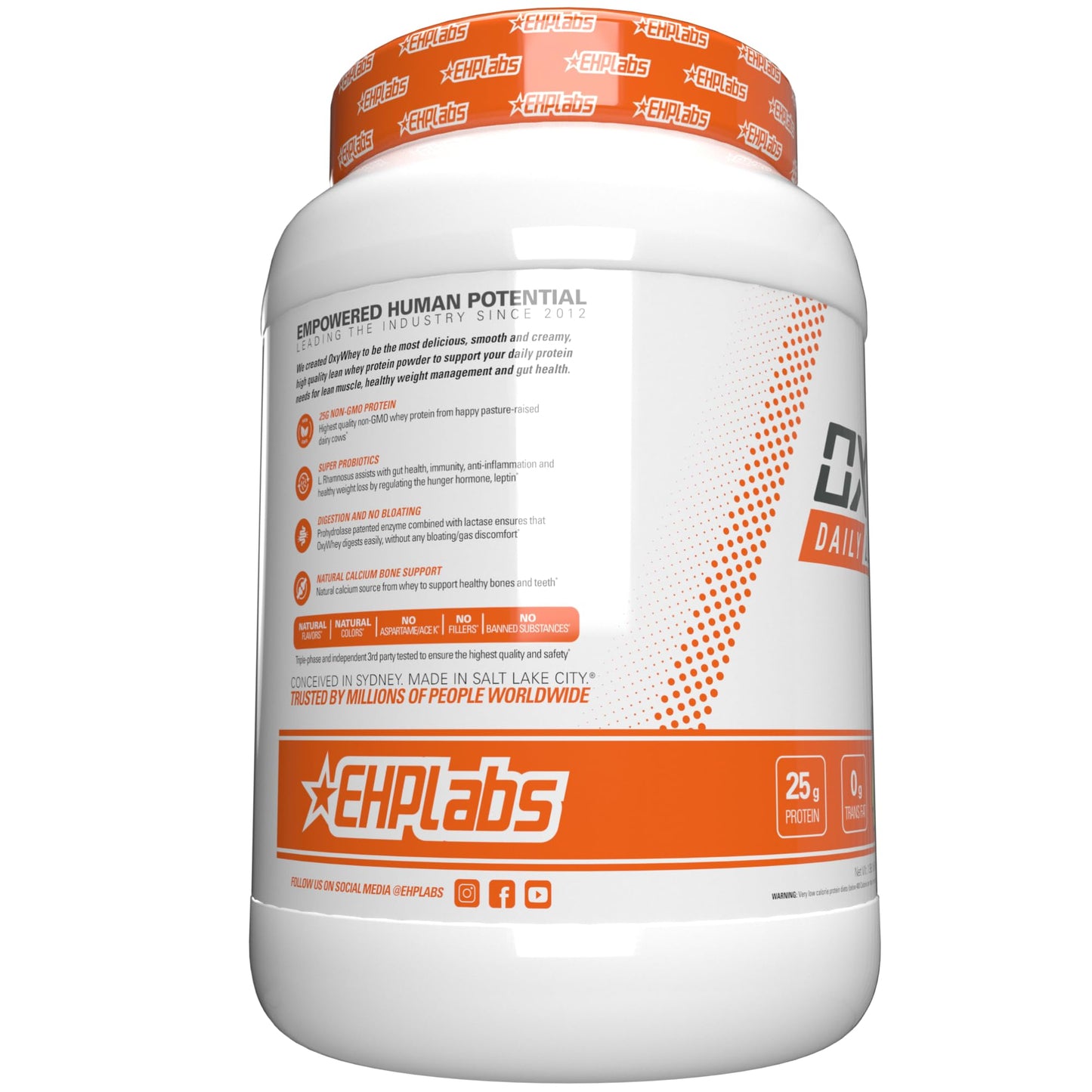 EHP Labs OxyWhey Whey Protein Isolate – 25g High Protein, Low Carb, Sugar Free Meal Replacement – Lean Whey Powder for Muscle Recovery – Non-GMO, Gluten Free – 25 Serves – Peanut Butter Puffs - Medaid International
