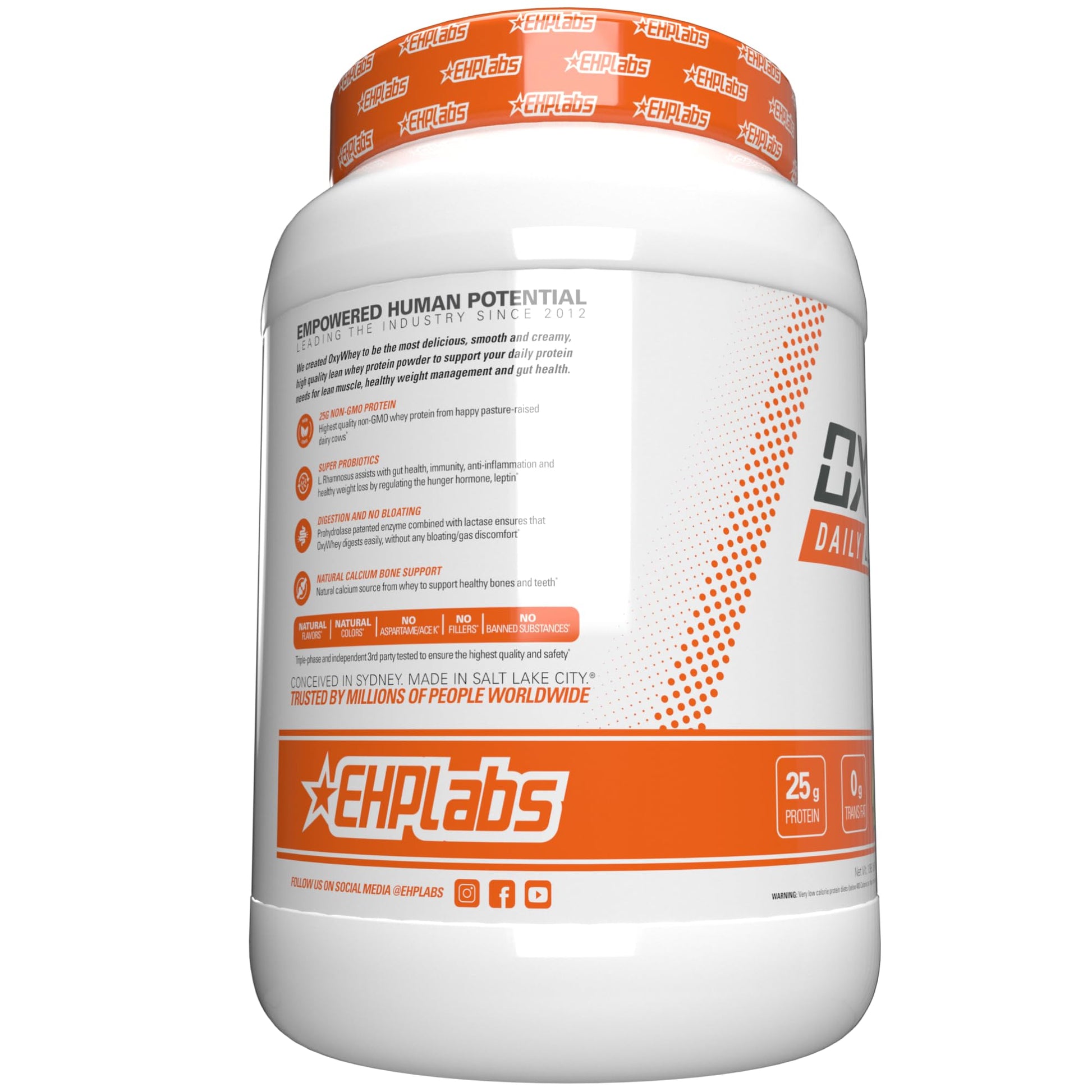 EHP Labs OxyWhey Whey Protein Isolate – 25g High Protein, Low Carb, Sugar Free Meal Replacement – Lean Whey Powder for Muscle Recovery – Non-GMO, Gluten Free – 25 Serves – Peanut Butter Puffs - Medaid International
