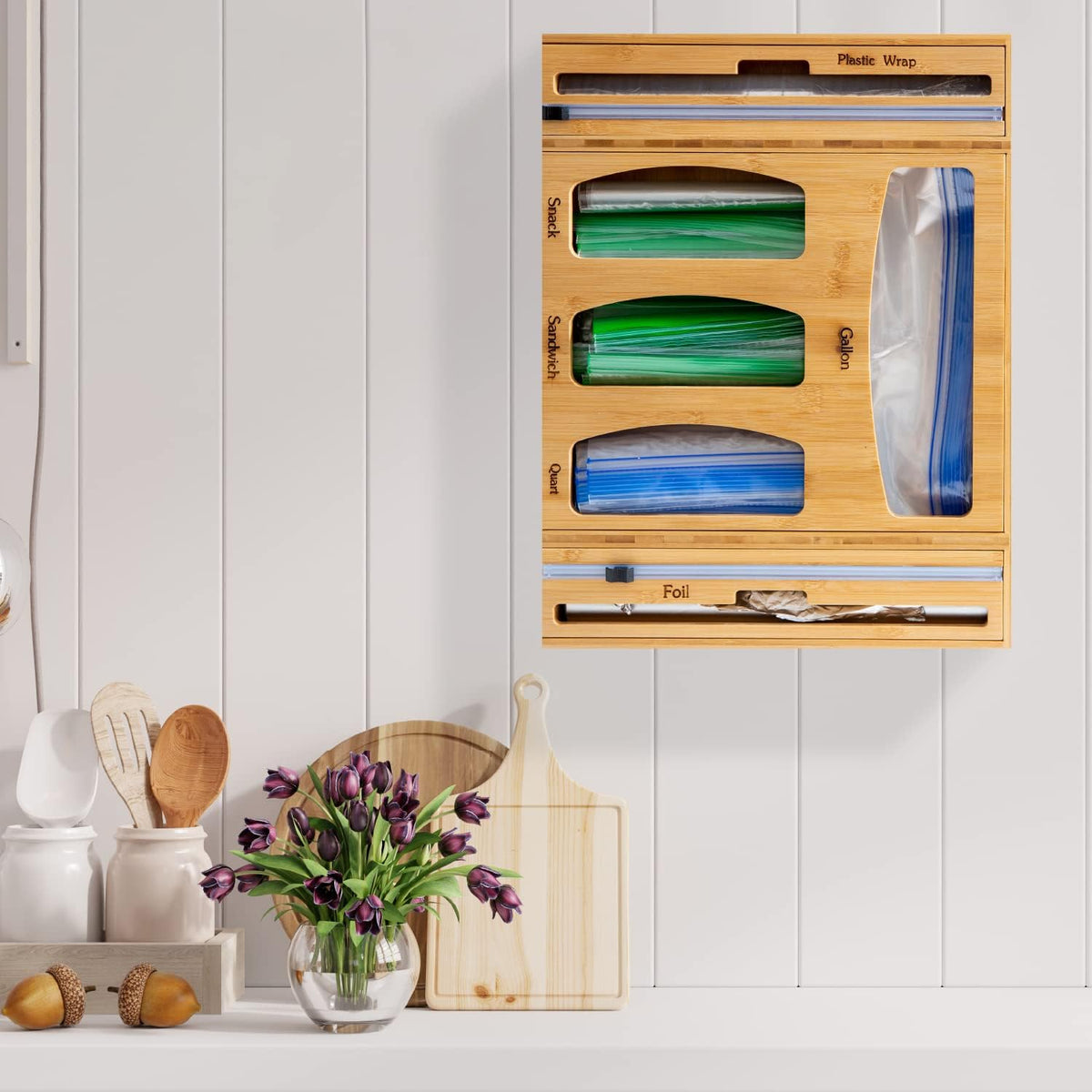 6-in-1 Bamboo Ziplock Bag Organizer