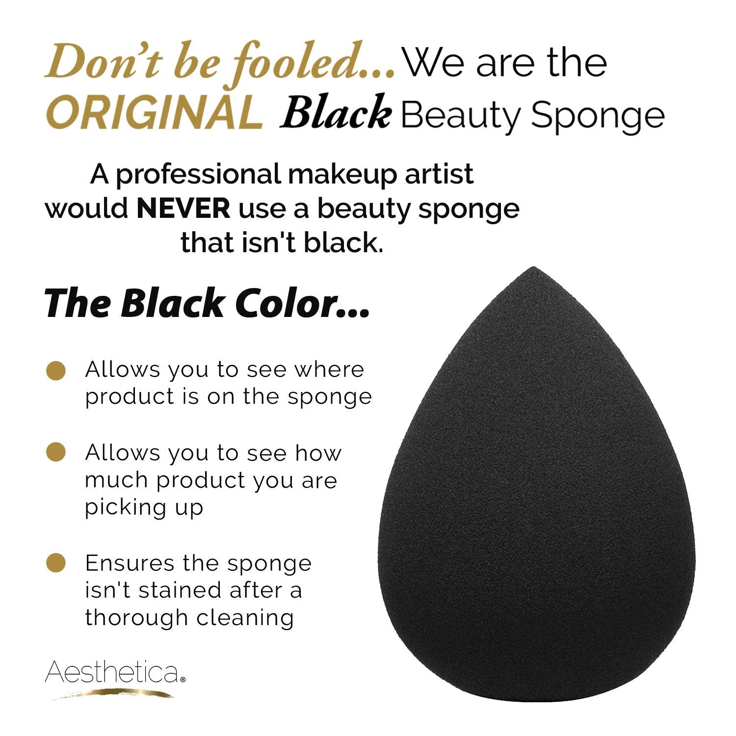 Aesthetica Cosmetics Beauty Sponge Blender - Latex Free and Vegan Makeup Sponge Blender - For Powder, Cream or Liquid Application (5 Pack) - Medaid International