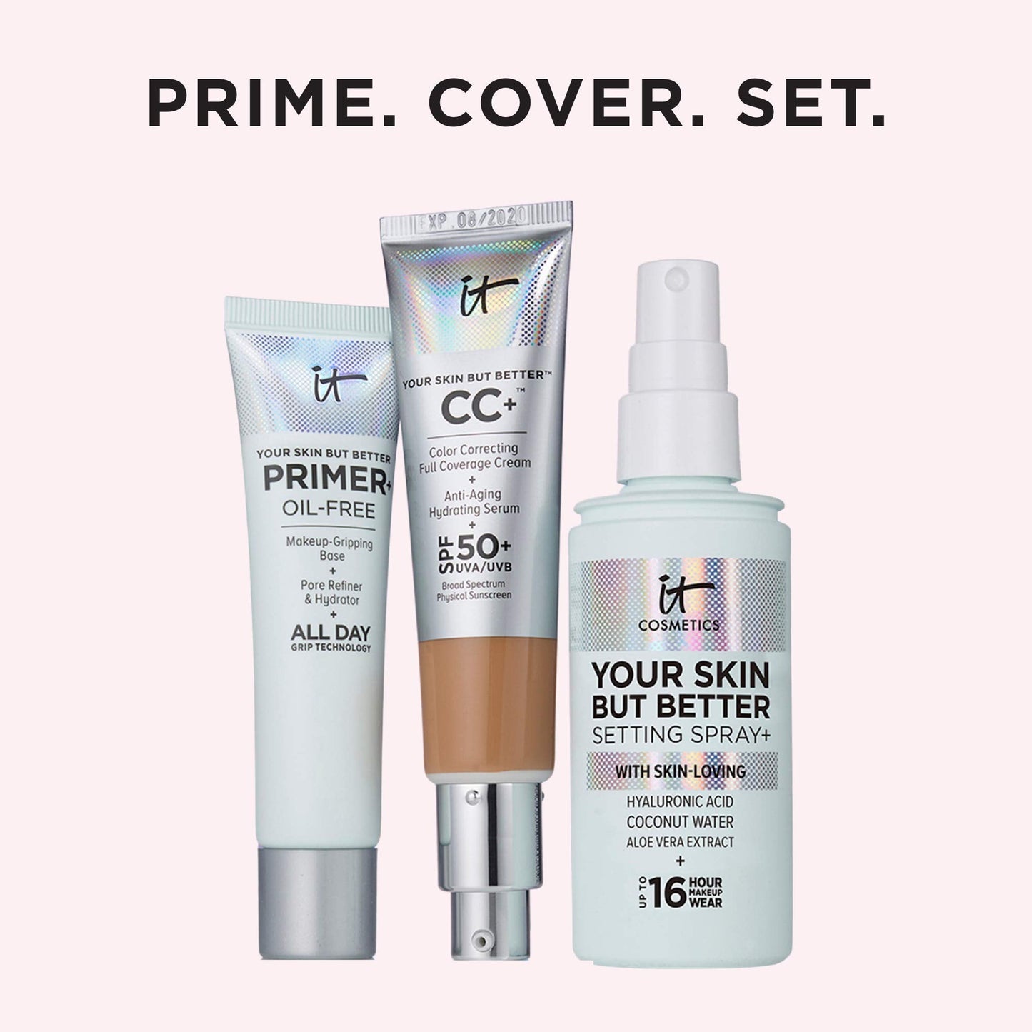IT Cosmetics Your Skin But Better Makeup Primer+ - Extends Makeup Wear, Hydrates Skin, Refines the Look of Pores - With Glycerin, Bark Extract & Ginger Root Extract - Oil-Free Formula - 1 fl oz - Medaid International