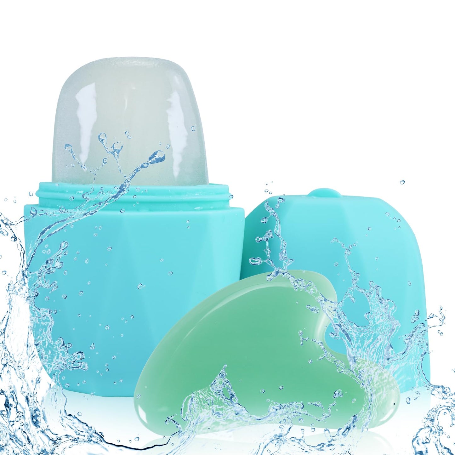 Joyeee Ice Face Roller and Gua Sha Set, Reusable Silicone Mold, Gua Sha Stone Massager Tools for Shrink Pores Anti Wrinkle Reduce Puffiness Improve Skin Elasticity - Medaid International