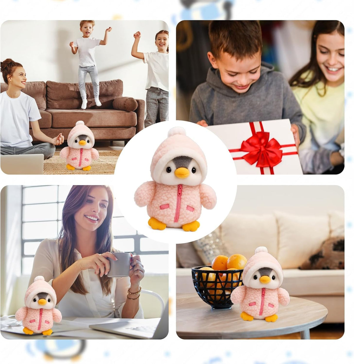 KASTWAVE Pink Penguin Plush Plaything - Soft Cuddly Stuffed Animal for Kids & Adults, Adorable Companion for Birthday, Christmas & Gift Giving (25cm)