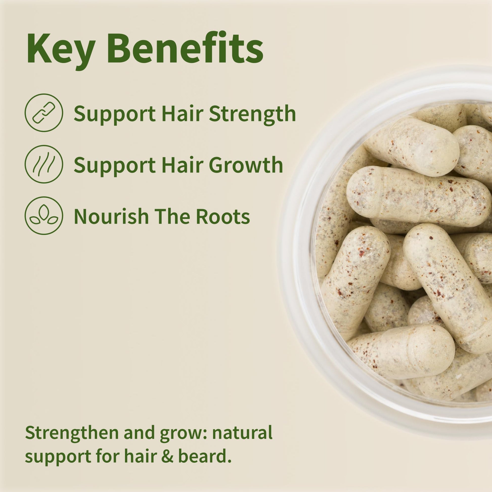 Hair Growth Supplement - Promotes Hair Regrowth, Stops Hair Loss & Boosts Beard Growth with Biotin, Kelp, Bamboo & More for Skin, Nails & Hair (60 Capsules) - Medaid International