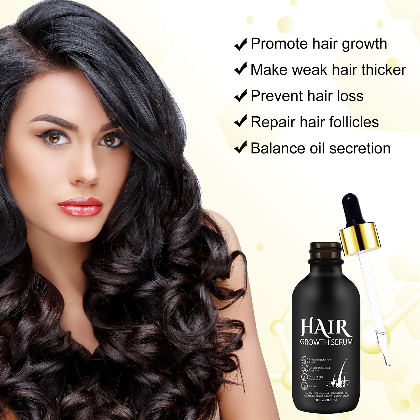 Minoxidil for Men, 5% Minoxidil for Women, Hair Growth Serum for Womens Stronger Thicker Longer Hair, Natural Hair Growth Oil for Mens Beard Growth, Minoxidil for Women & Men, 60ML - Medaid International