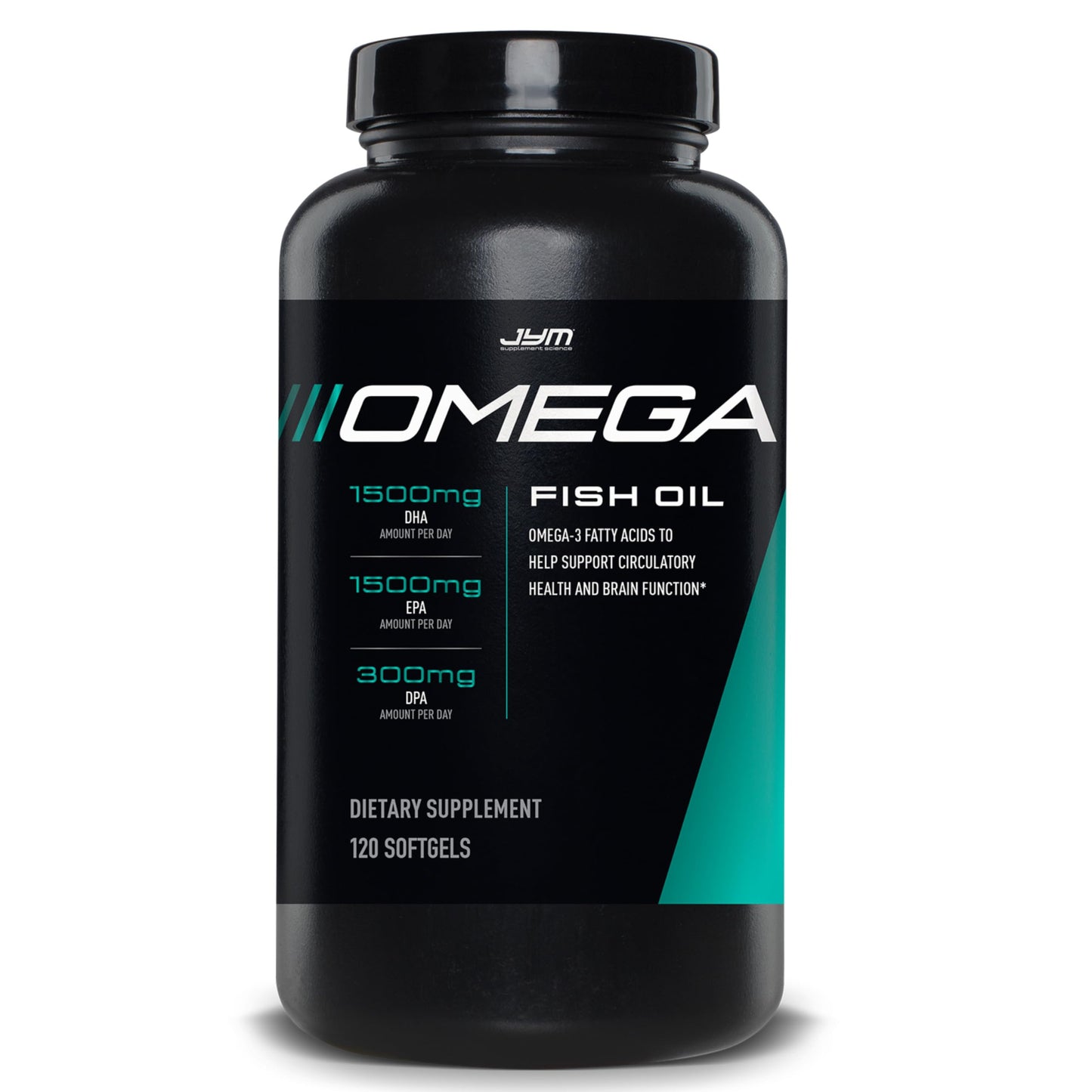 JYM Supplement Science Omega JYM Fish Oil 2800mg, High Potency Omega 3, EPA, DHA, DPA for Brain, Heart, & Joint Support 120 Soft Gels - Medaid International