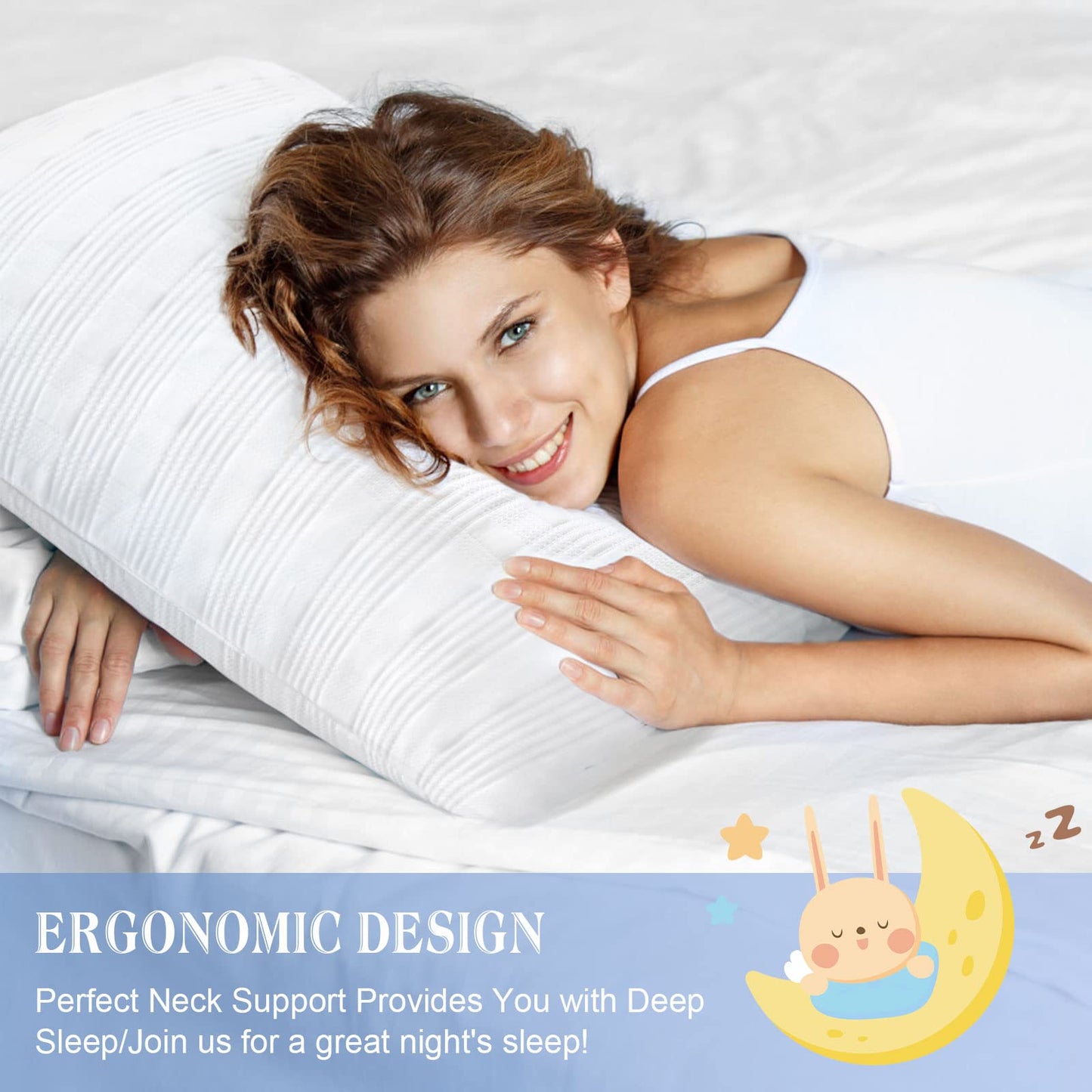 Meoflaw Cooling Pillows for Sleeping King Size Set of 2,Shredded Memory Foam Bed Pillow with Pillow Case-Double Sided Material,Adjustable Loft King Pillow for Side & Back Sleeper-Medium Firm - Medaid International