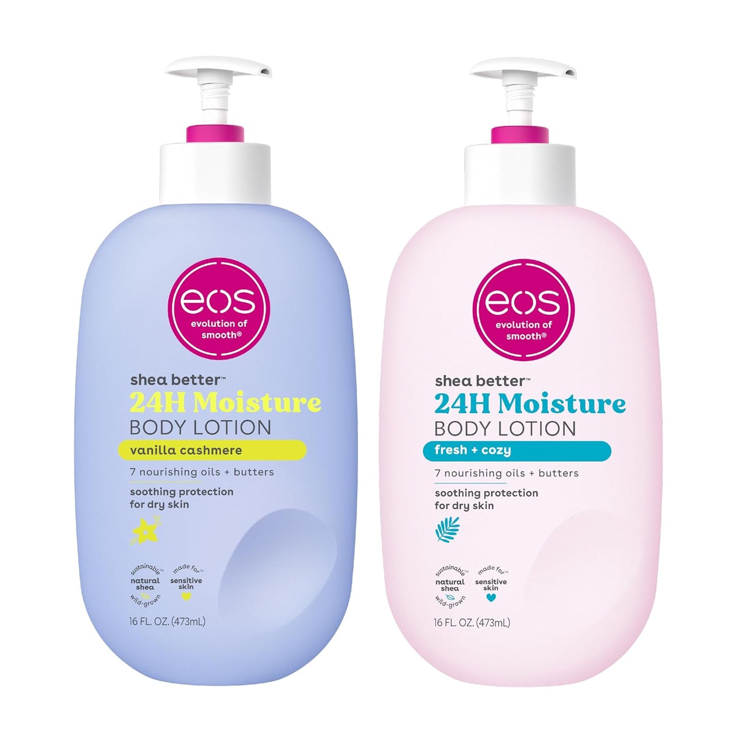eos Shea Better Body Lotion- Vanilla Cashmere, 24-Hour Moisture Skin Care, Lightweight & Non-Greasy, Made with Natural Shea, Vegan, 16 fl oz - Medaid International