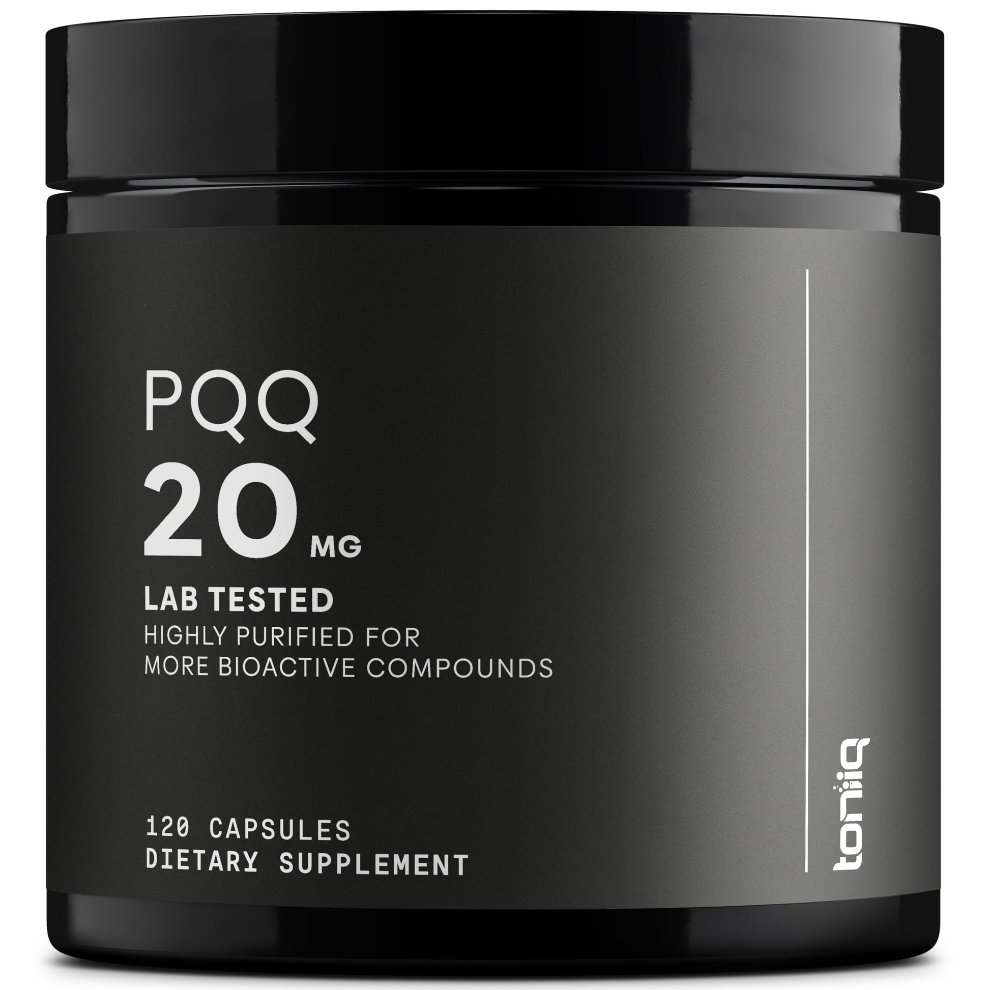 Toniiq 99%+ 20mg Supplement - Ultra High Purity PQQ 20mg Concentrated Formula - PQQ 20 mg 120 Capsules - Pyrroloquinoline Quinone Supplement - 1 Capsule Serving - Vegetarian Capsules - Medaid International