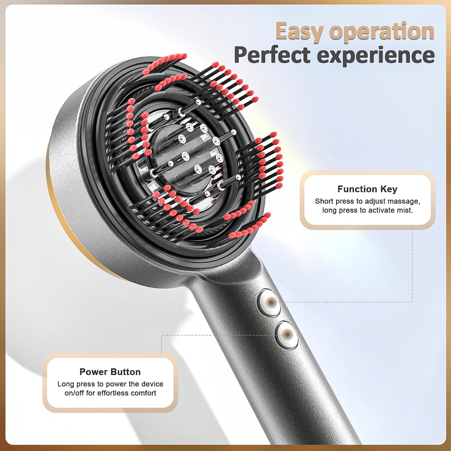 VitalEveRev Hair Oil Applicator with Atomization - 3 in 1 Electric Scalp Massager with Detachable Oil and Atomizing Chambers for Easy Cleaning, Lifting Function for Hair Growth - Medaid International