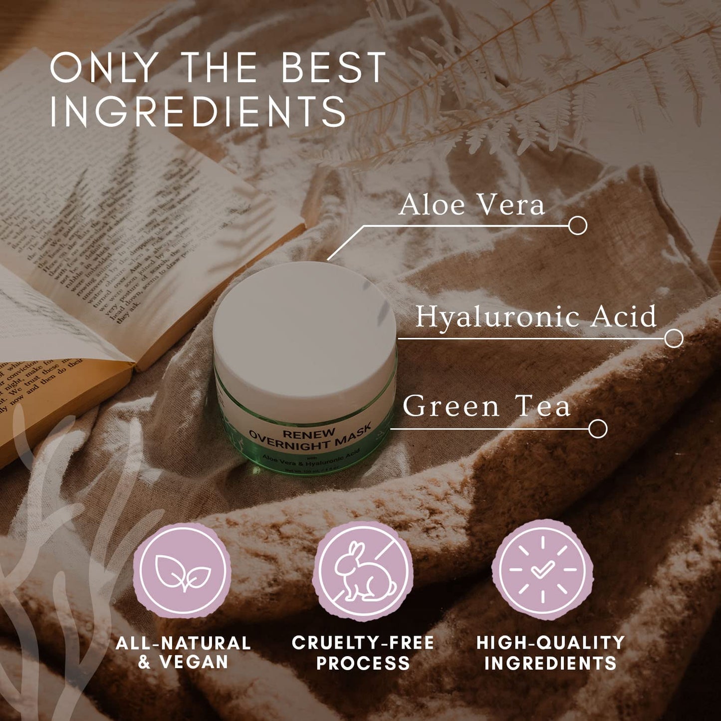 Doppeltree RENEW Overnight Face Mask with Aloe Vera Gel & Hyaluronic Acid, Anti Aging Hydrating Facial Mask for All Skin Types, Night Time Skin Care & Repair - Medaid International