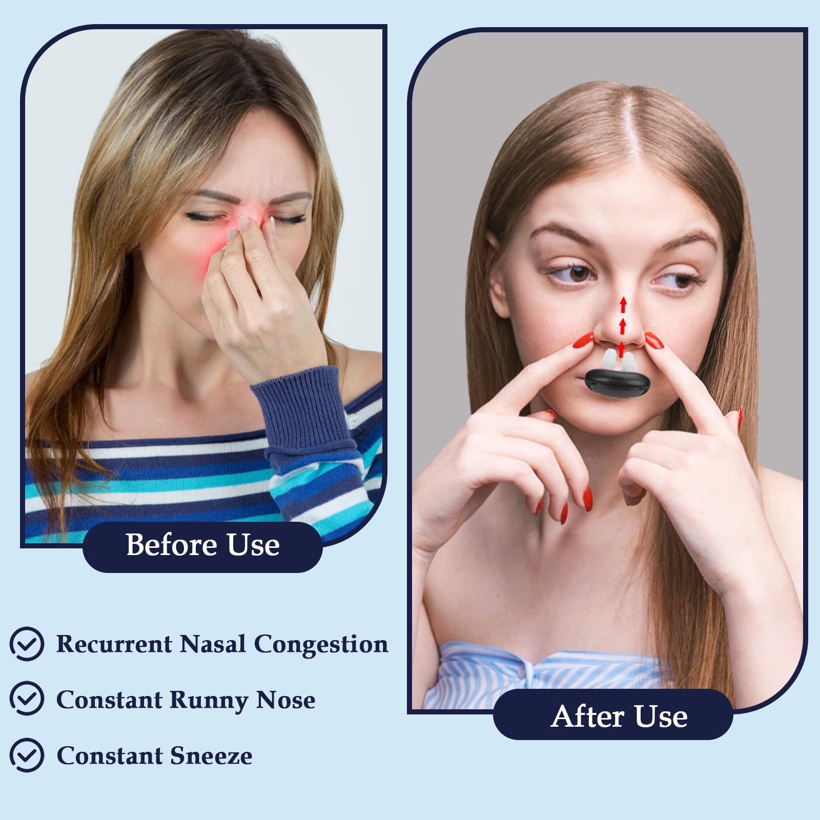 Red Light Nasal Therapy Device, Portable RespiRelief Red Light Therapy Instrument for Nose, Respi-Relief Nasal Soothing Device - Medaid International