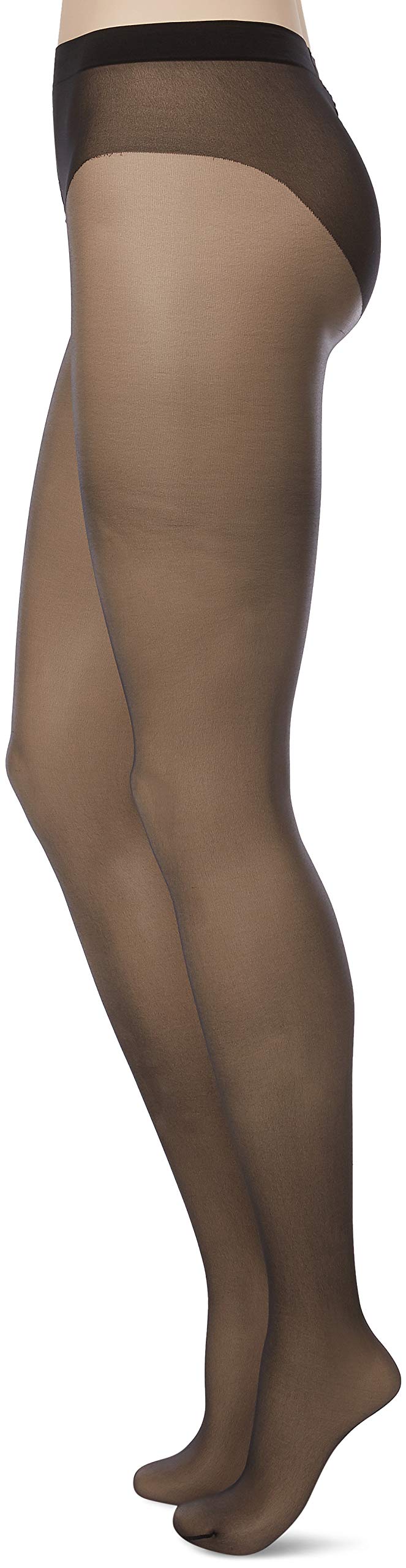 Wolford Luxe 9 Denier Ultra-Sheer Tights for Women Invisible Sandal Toe Elastane-Free Leg Soft Knitted Waistband with Logo Black Medium - Medaid International