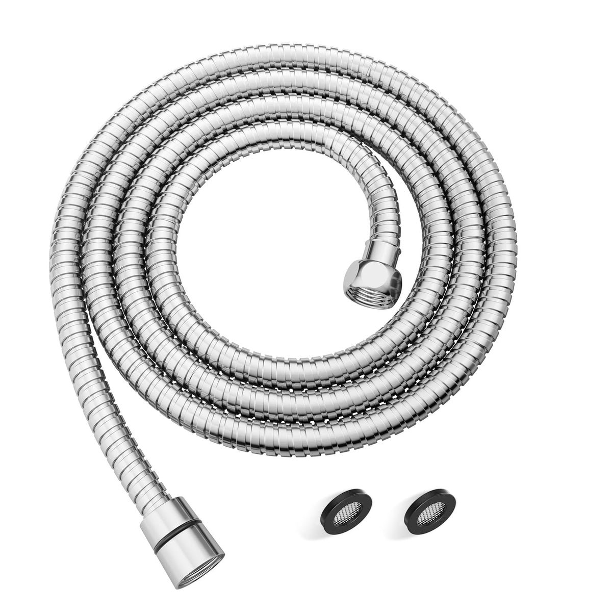 JOMOO Shower Hose, 98 Inch Extra Long Flexible Stainless Steel Handheld Shower Hose Extension with Brass Insert and Nut, EPDM Inner Tube, Anti-Kink Chrome Shower Head Hose Replacement