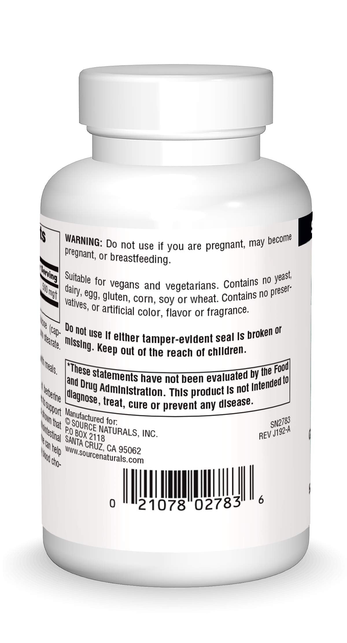 Source Naturals Berberine Vegetable Capsule, for Gastrointestinal Support* - 60 Vegetarian Capsules - Medaid International