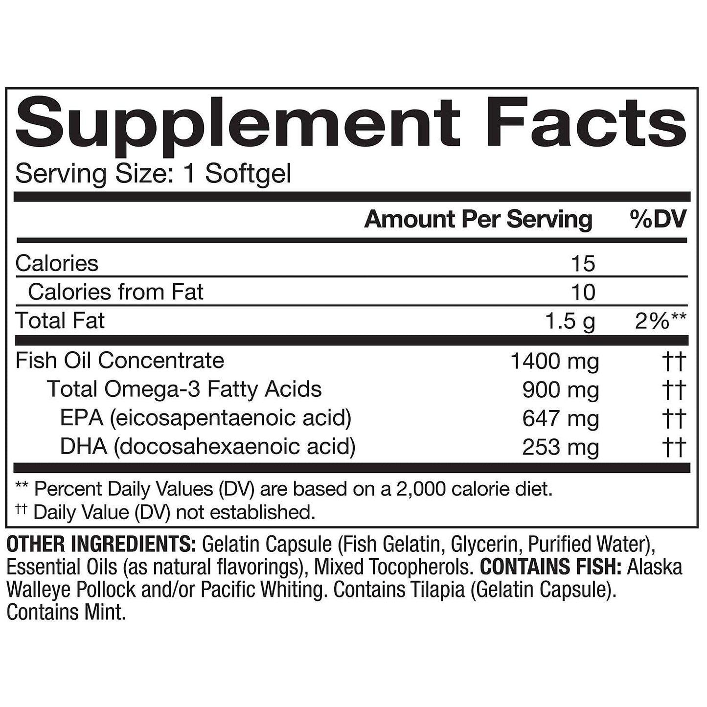 Member's Mark - Omega 3, Fish Oil 1400 mg (900 mg EPA/DHA), Enteric Coated, 150 Softgels - Medaid International