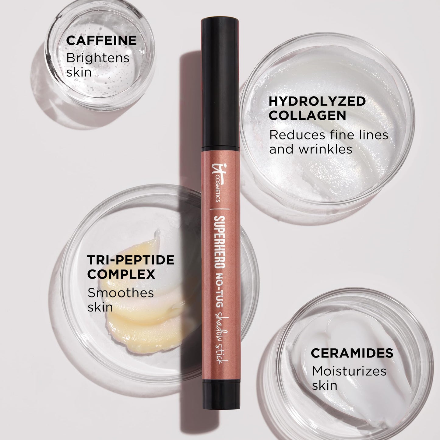 IT Cosmetics Superhero No-Tug Waterproof Eyeshadow Stick, Super Slate - Metallic Pewter - Longwear, Blendable Cream Eyeshadow with Built-In Primer - Suitable for Sensitive Eyes - 0.05 oz - Medaid International