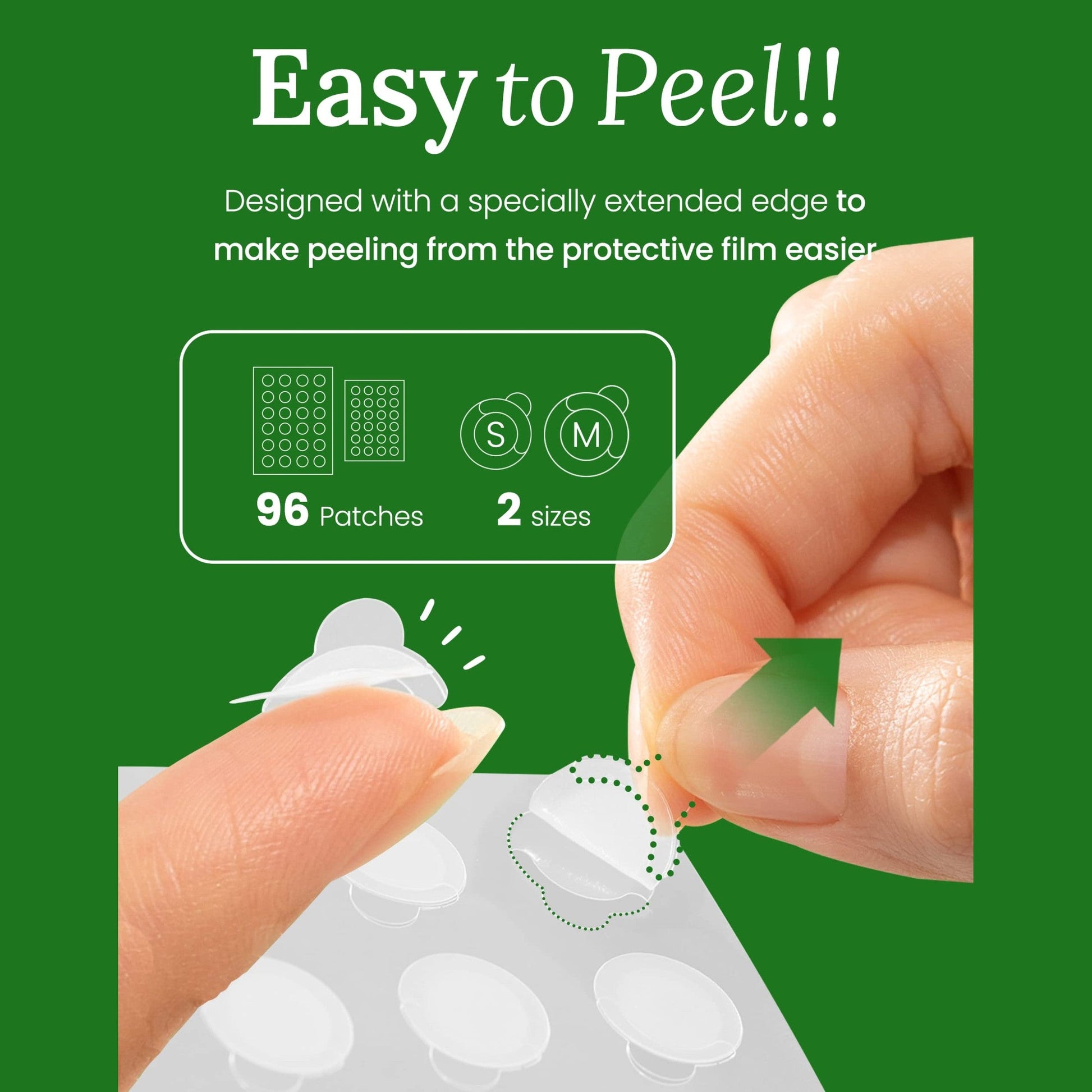 Troubless Invisible Pimple Spot Patch - 96 Ultra Thin Acne Patches - Easy Peel - 2 Sizes - Medaid International