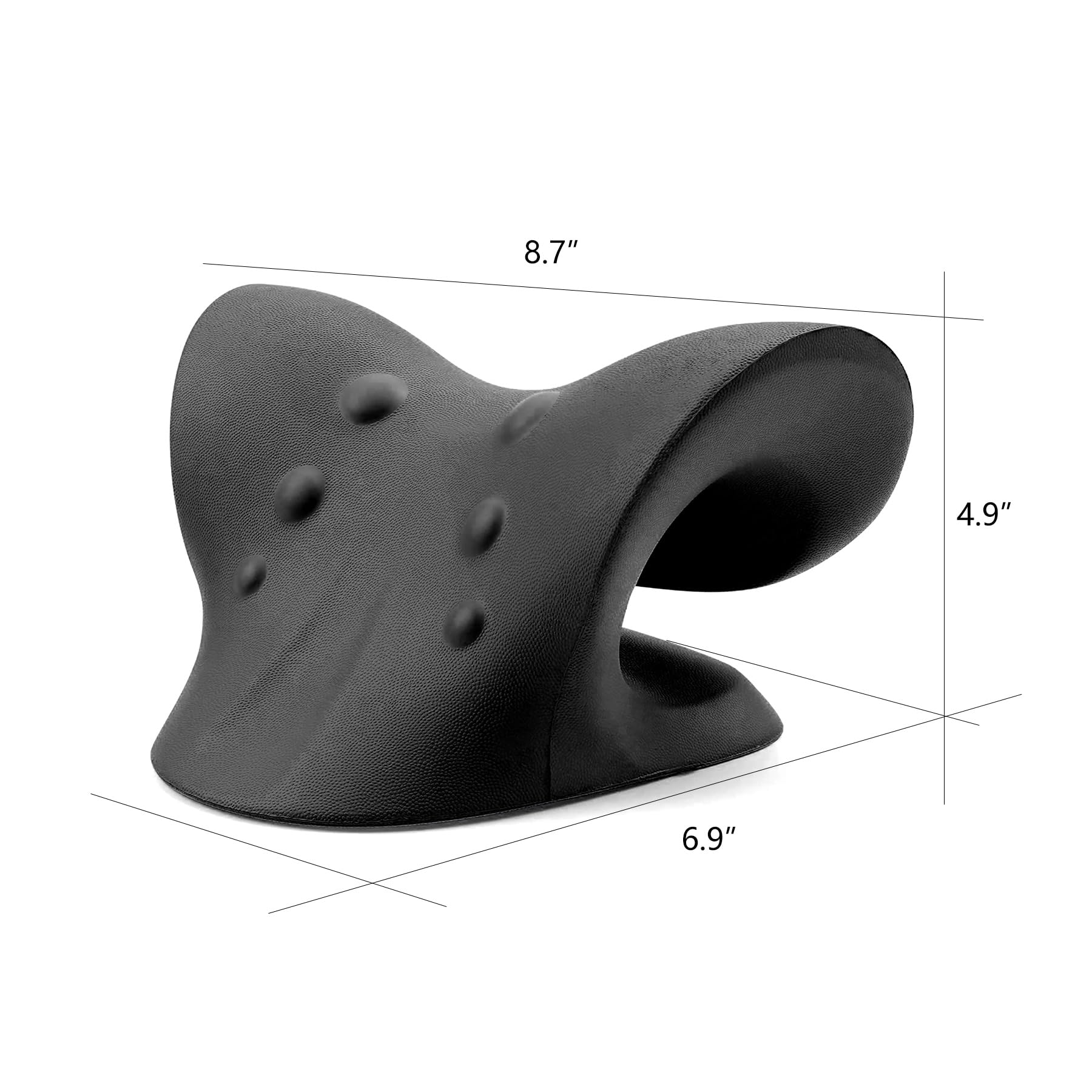 RESTCLOUD Neck and Shoulder Relaxer, Cervical Traction Device for TMJ Pain Relief and Cervical Spine Alignment, Chiropractic Pillow, Neck Stretcher (Black) - Medaid International