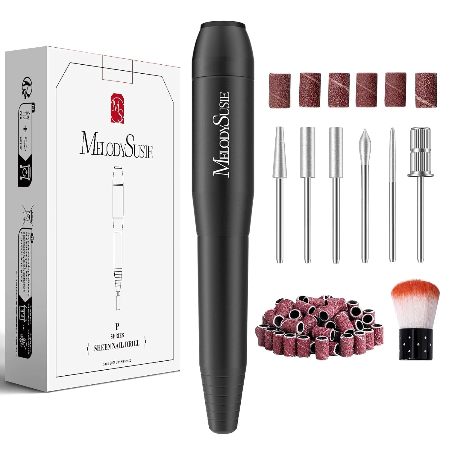 MelodySusie Electric Nail Drill Machine,PC120I Portable Electric Nail File Efile Set for Acrylic Gel Nails, Manicure Pedicure Tool with Nail Drill Bits Sanding Bands Dust Brush Gold - Medaid International