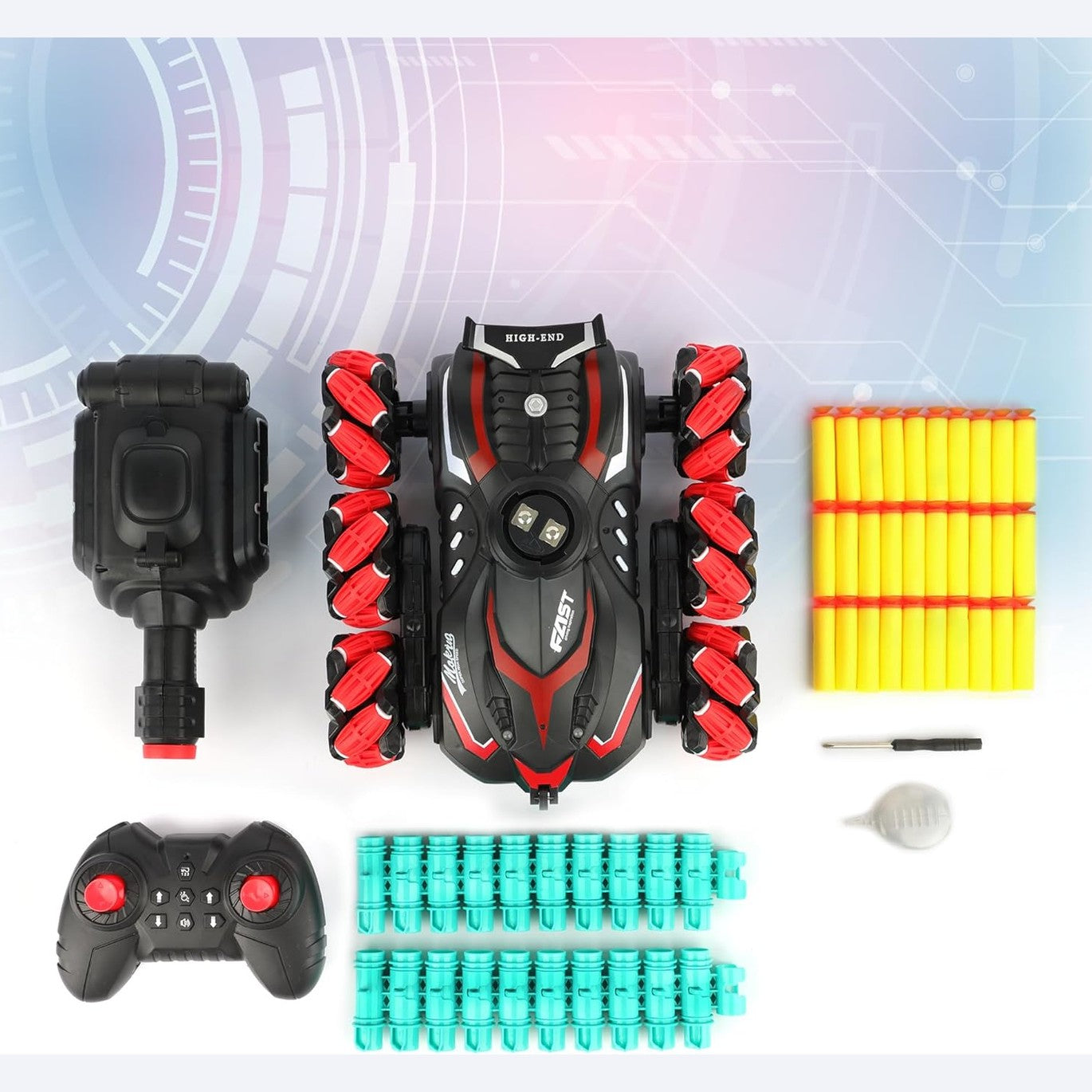 (Net)Remote Control Tank Shooting Foam Darts