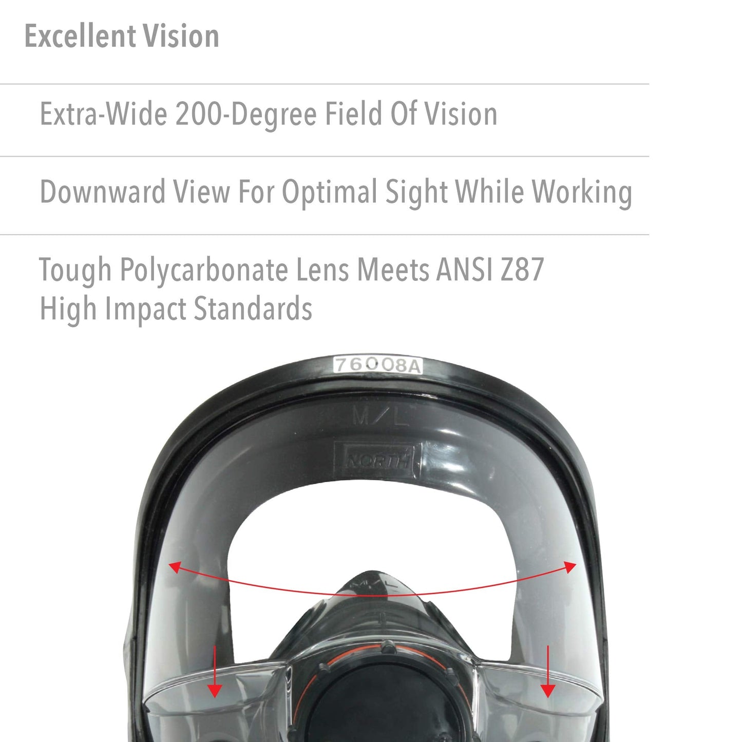 Miller Honeywell Safety Products 760008A Safety Products, 7600 Series Full Facepiece Respirator, Dual Cartridge, Medium/Large