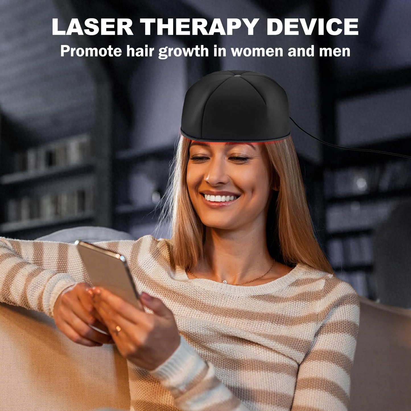 Laser Cap, FDA Cleared Laser Hair Growth Cap, Red Light Therapy promote hair growth in women and men - Medaid International