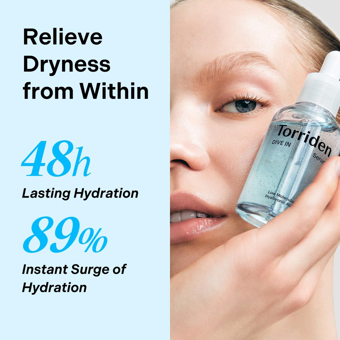 Torriden DIVE IN Hyaluronic Acid Serum for Deep Hydration | Korean K-Beauty Glass Skin Plump Glow | Lightweight Fast-Absorbing Face Serum 50ml (1.69 fl.oz.) - Medaid International