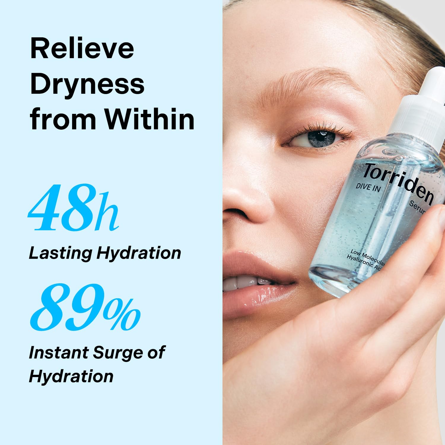 Torriden DIVE IN Hyaluronic Acid Serum for Deep Hydration | Korean K-Beauty Glass Skin Plump Glow | Lightweight Fast-Absorbing Face Serum 50ml (1.69 fl.oz.) - Medaid International