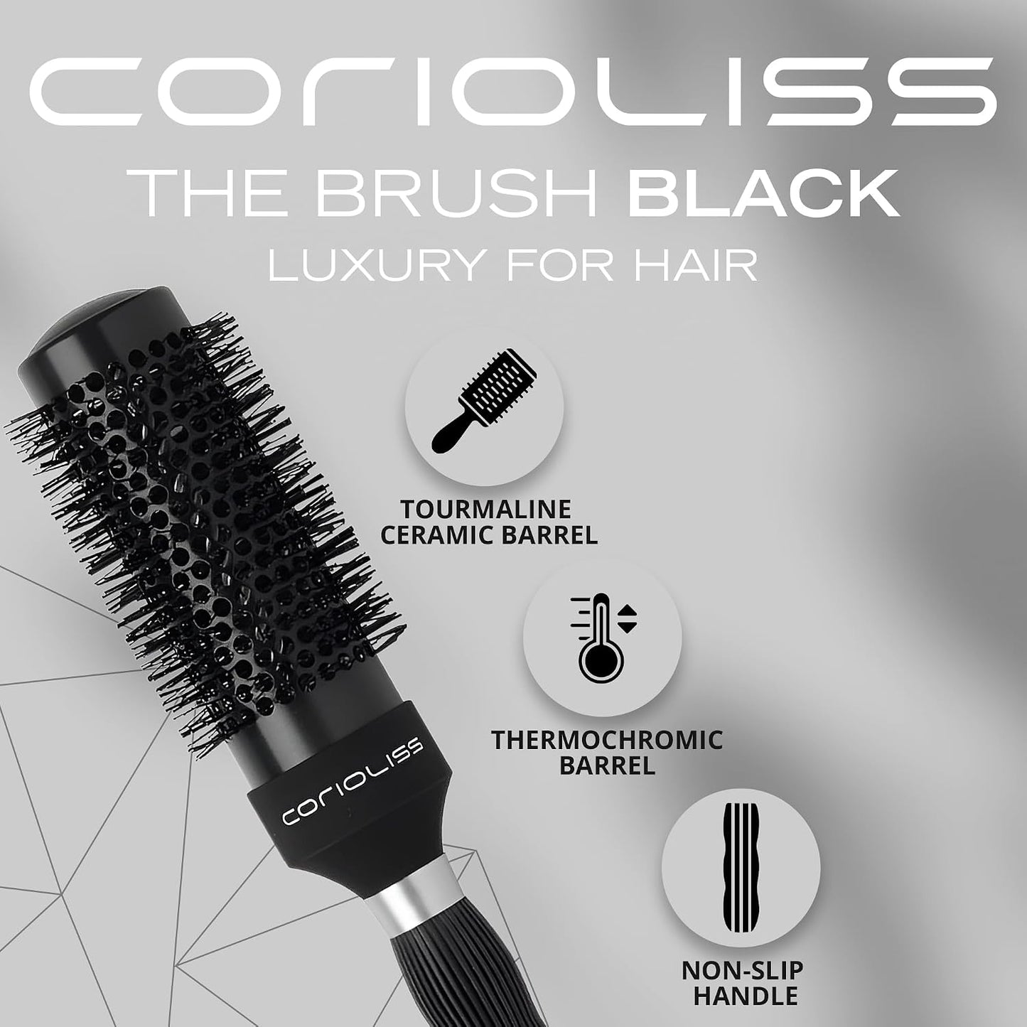 CORIOLISS | Hair Roller Brush for Women | Professional Hair Brush with Thermochromic Ceramic | Ideal for Short Hair and Precise Styling Works 43 MM