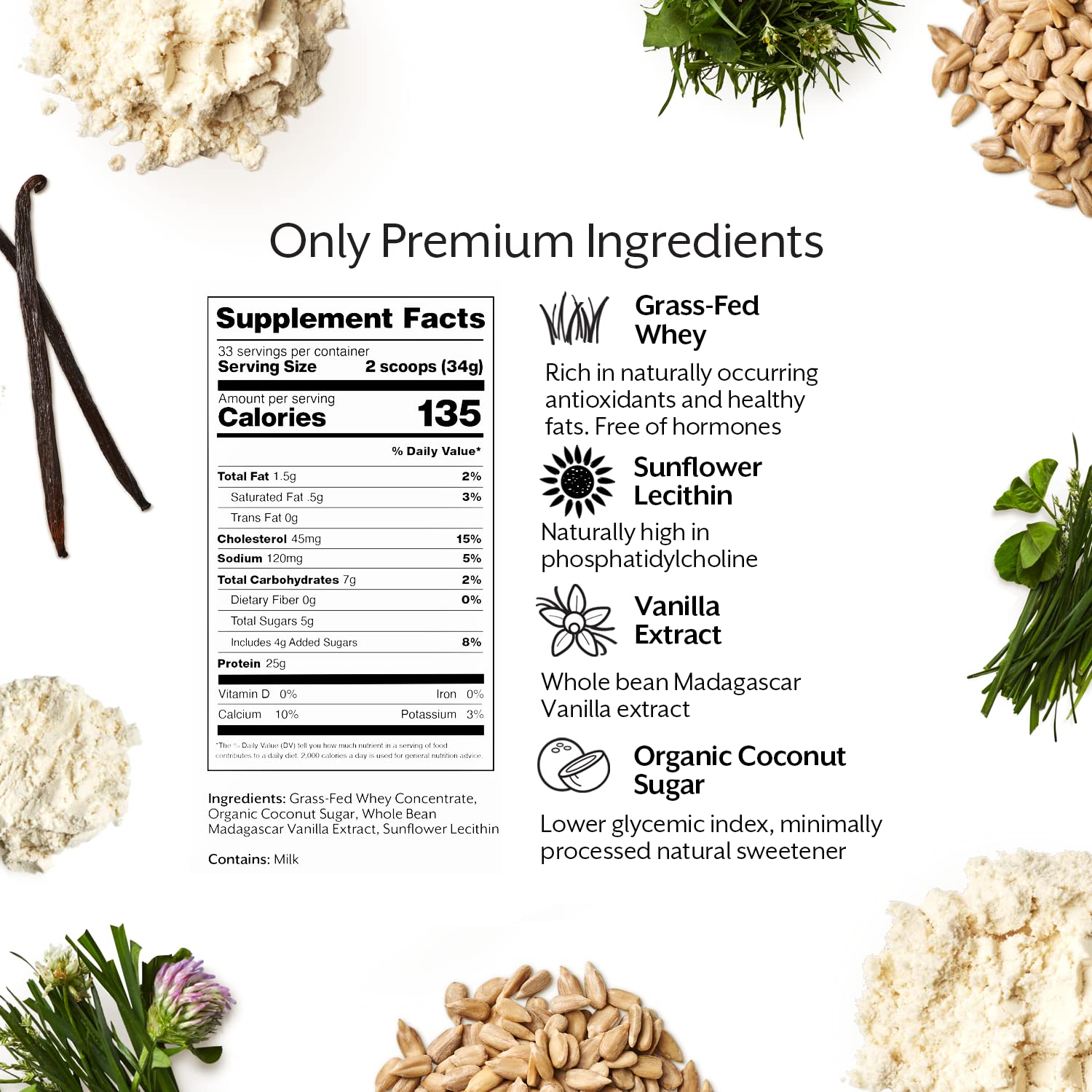 ProMix Nutrition Whey Protein Powder, Vanilla - Grass-Fed - ­Post Workout Fitness & Nutrition Shakes, Smoothies, Baking & Cooking Recipes - Gluten-Free & Keto-Friendly - 2.5 Pound (Pack of 1) - Medaid International